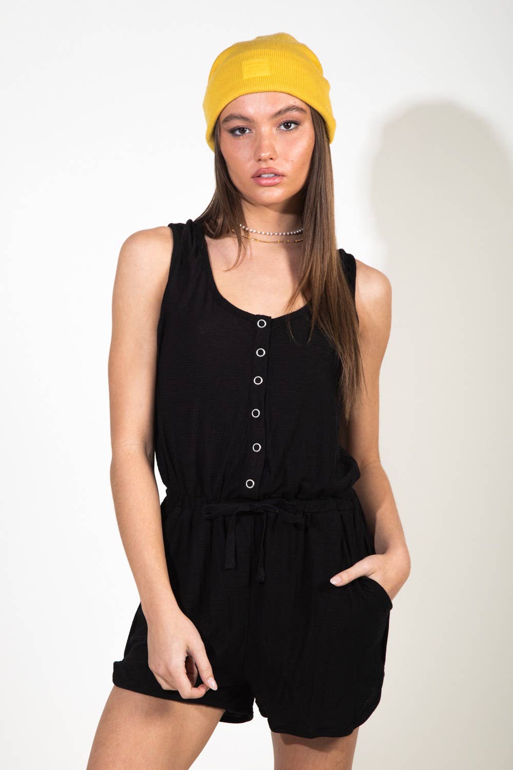 The Bobby Romper in Black