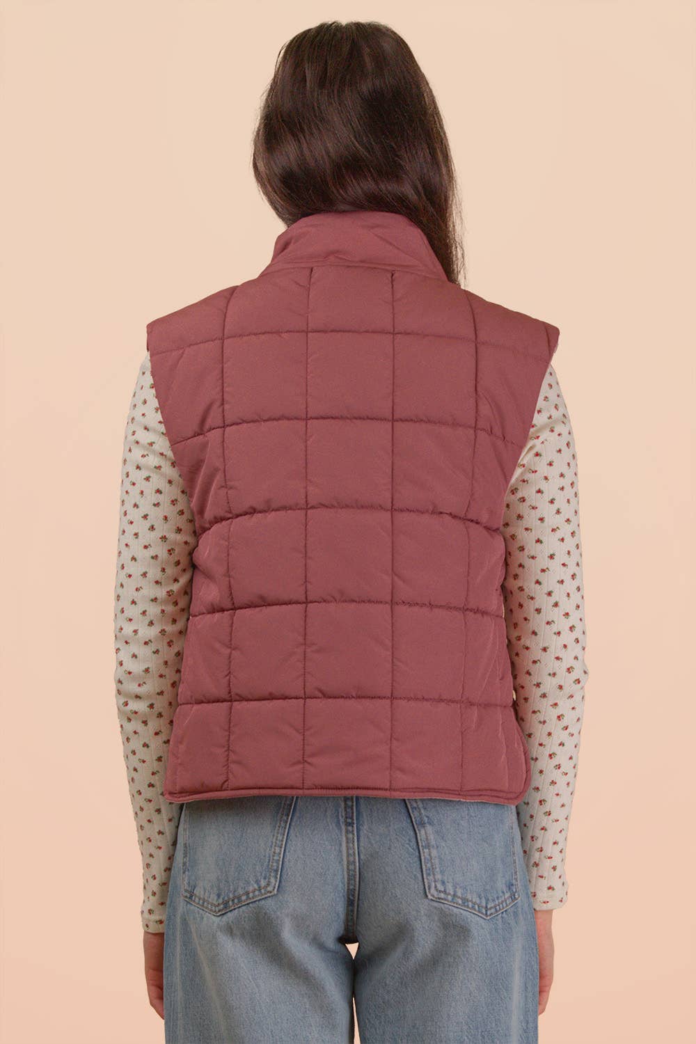 Puffer Vest in Mauve