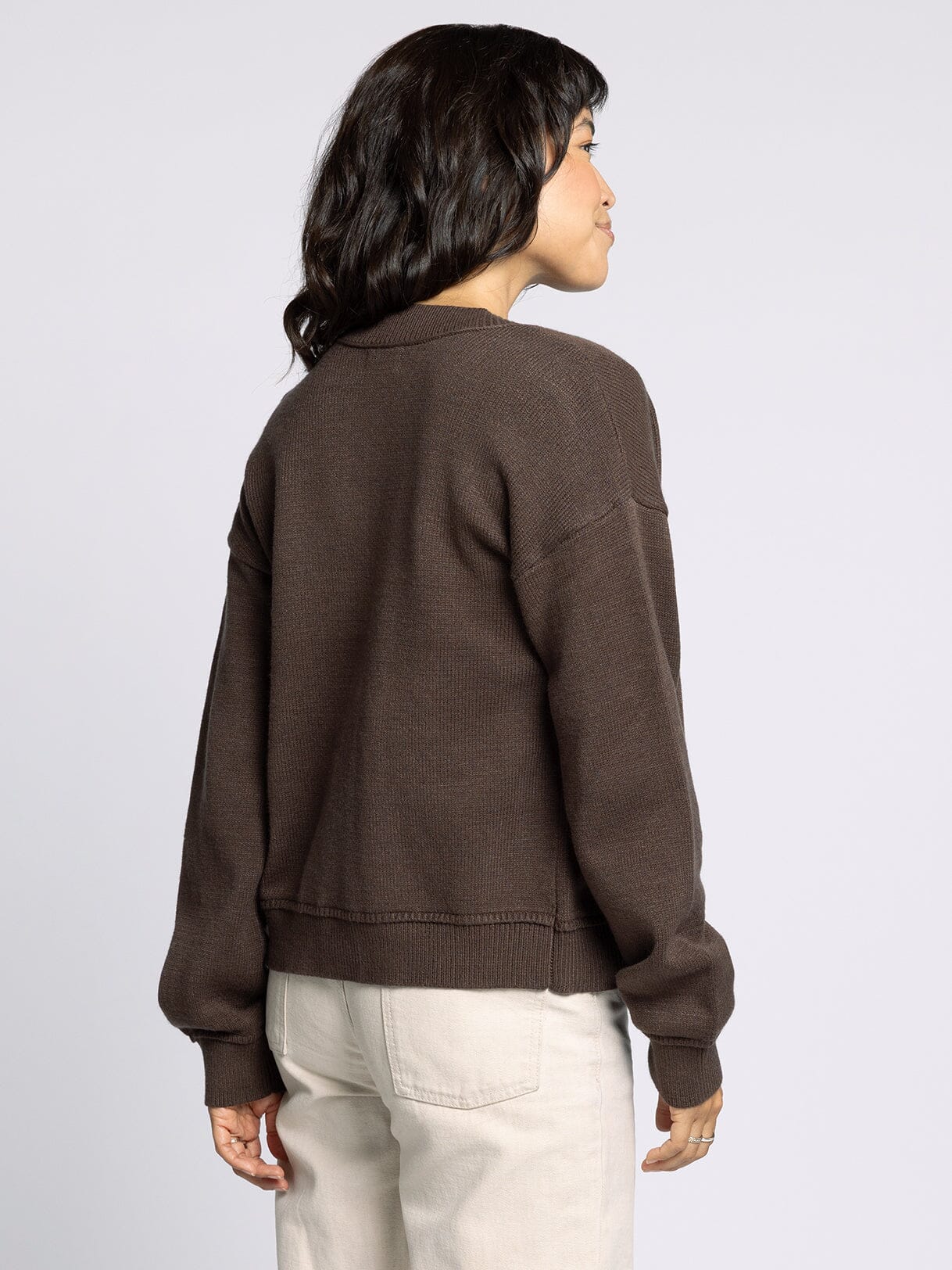 Eliza Cardigan in Brown Mélange by Thread and Supply