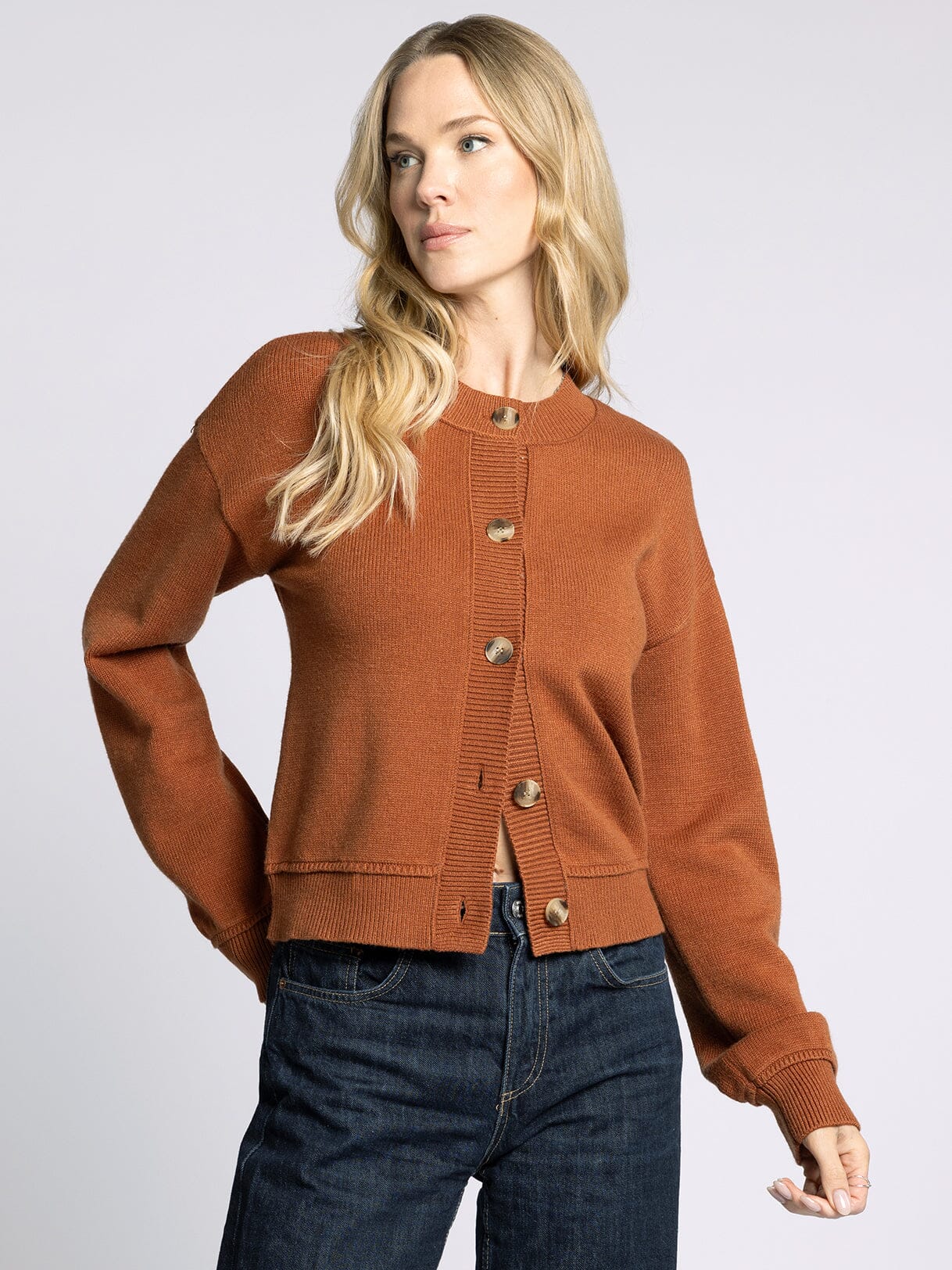 Eliza Cardigan in Rust by Thread and Supply