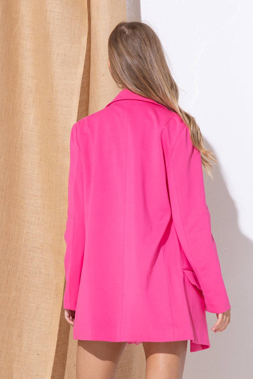 Boyfriend Blazer in Hot Pink