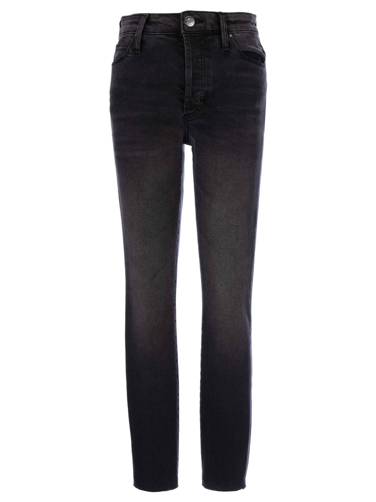 Eva High Rise Raw Hem Skinny in Black by KUT