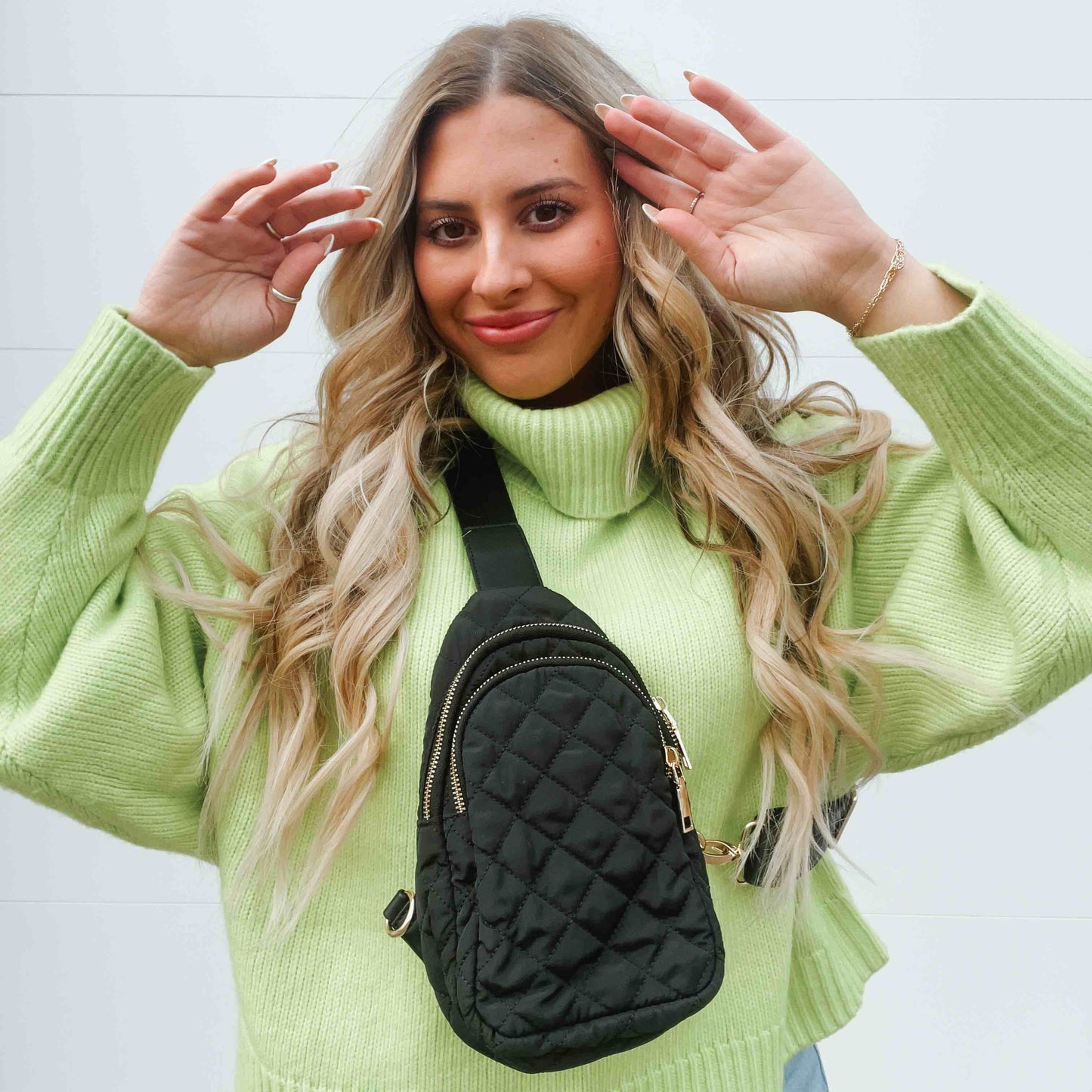 Kaity Puffer Bum Bag - Black