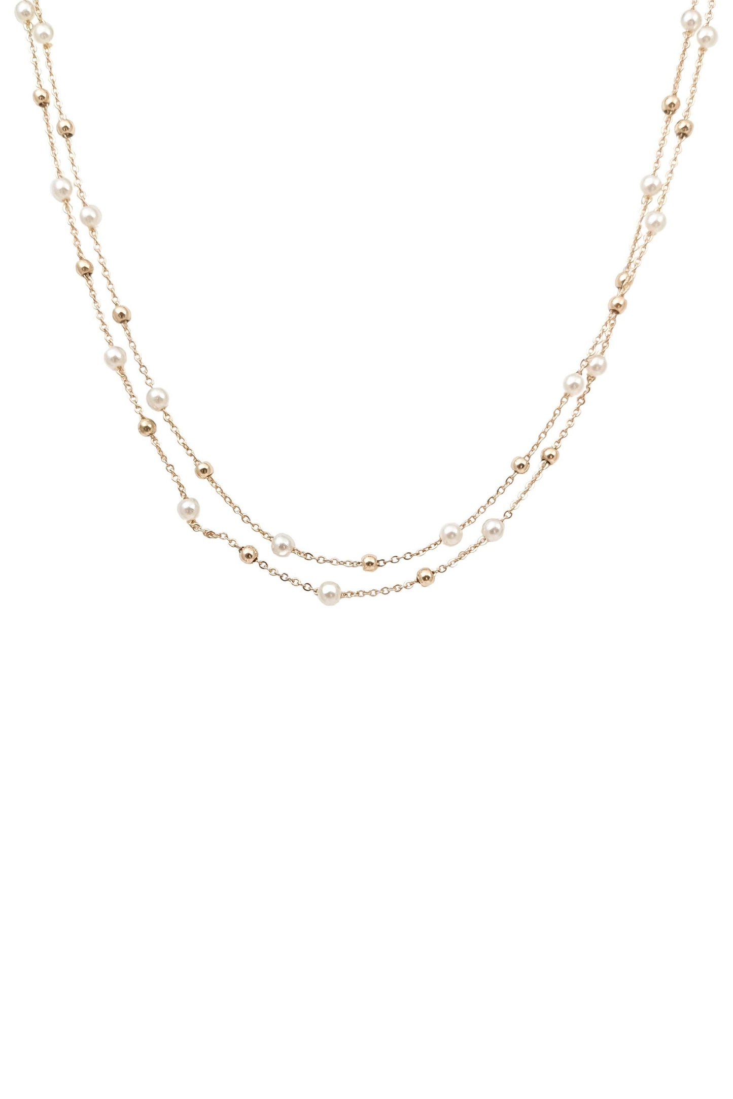 Bayley Necklace & earring set in gold pearl