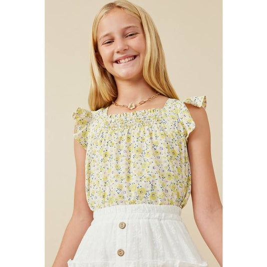 The Jackie Girls Smocked Tank