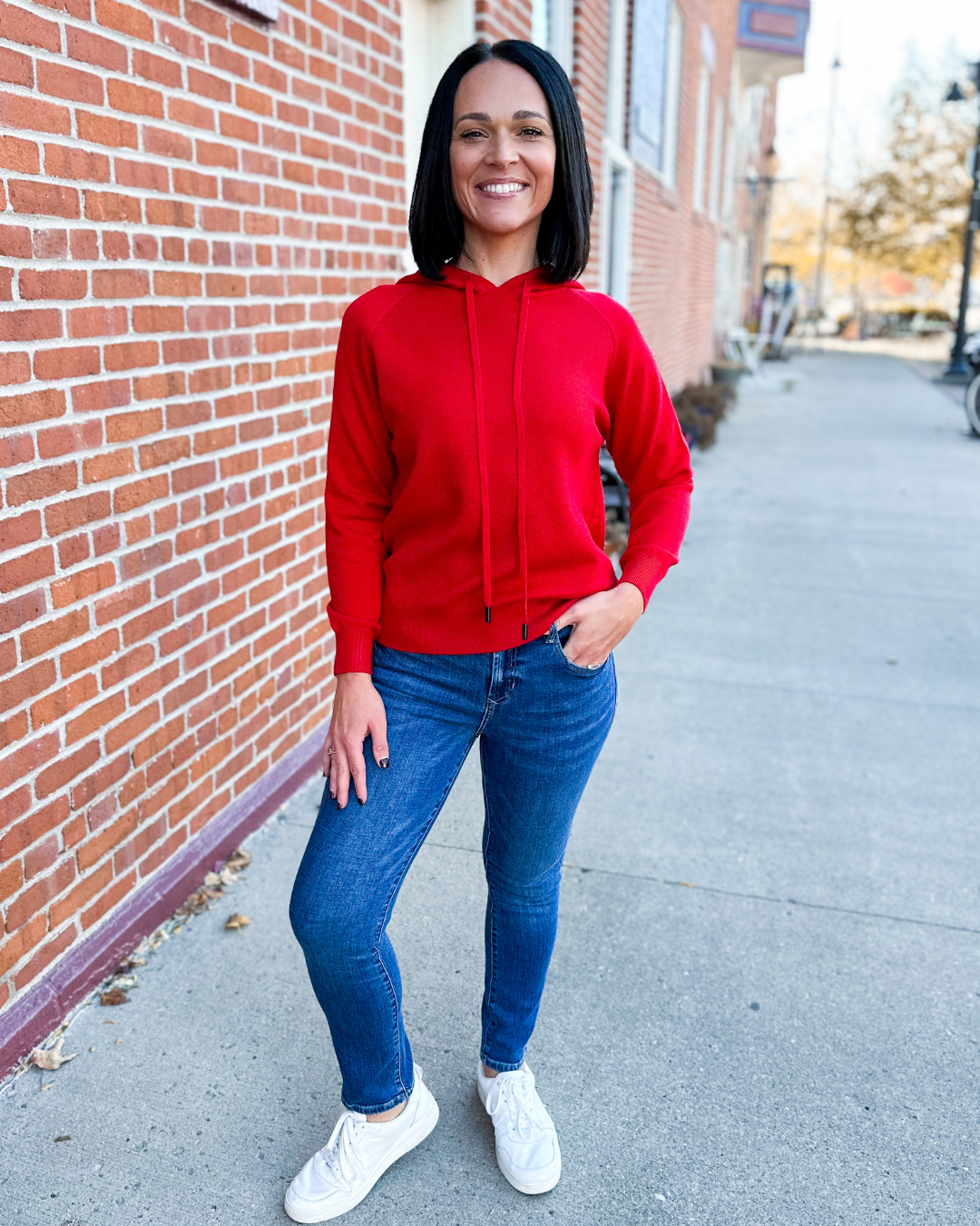 Holly Cranberry Hooded Sweater
