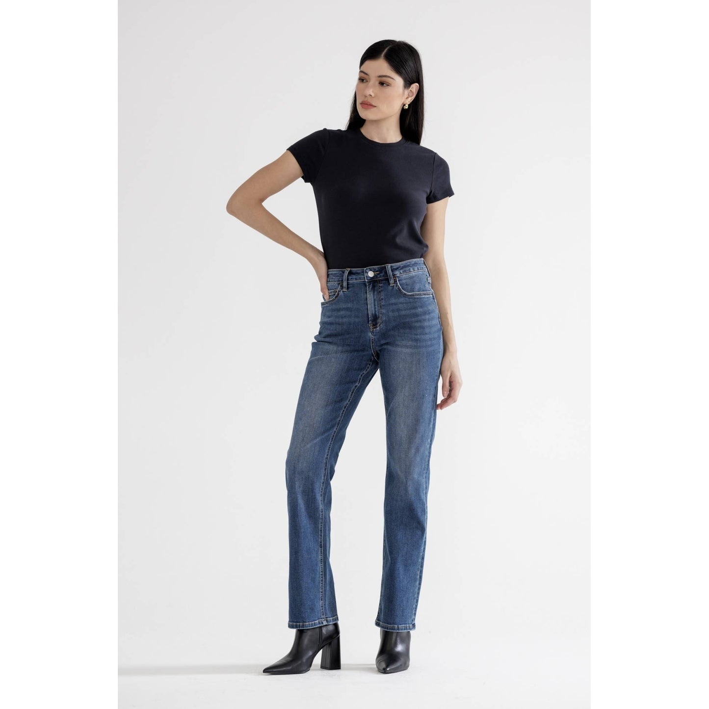 High Rise Straight Leg Do You Blue Denim by Mica Denim