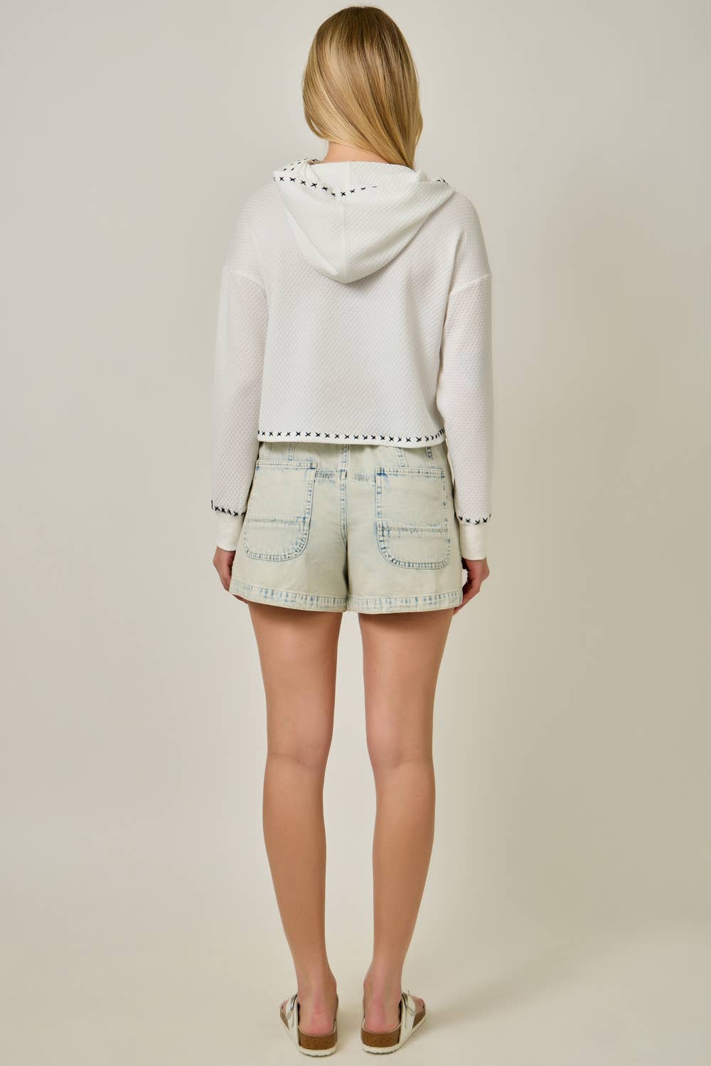 Denim Washed Pull-On Shorts: Washed Black