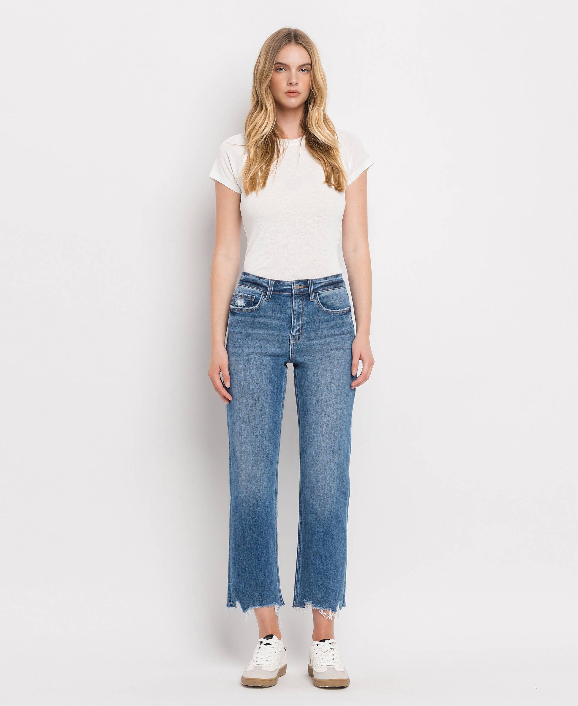 high raise regular straight jeans by vervet 