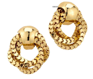 Alivia Chain Metal Link Knot Post Back: Gold