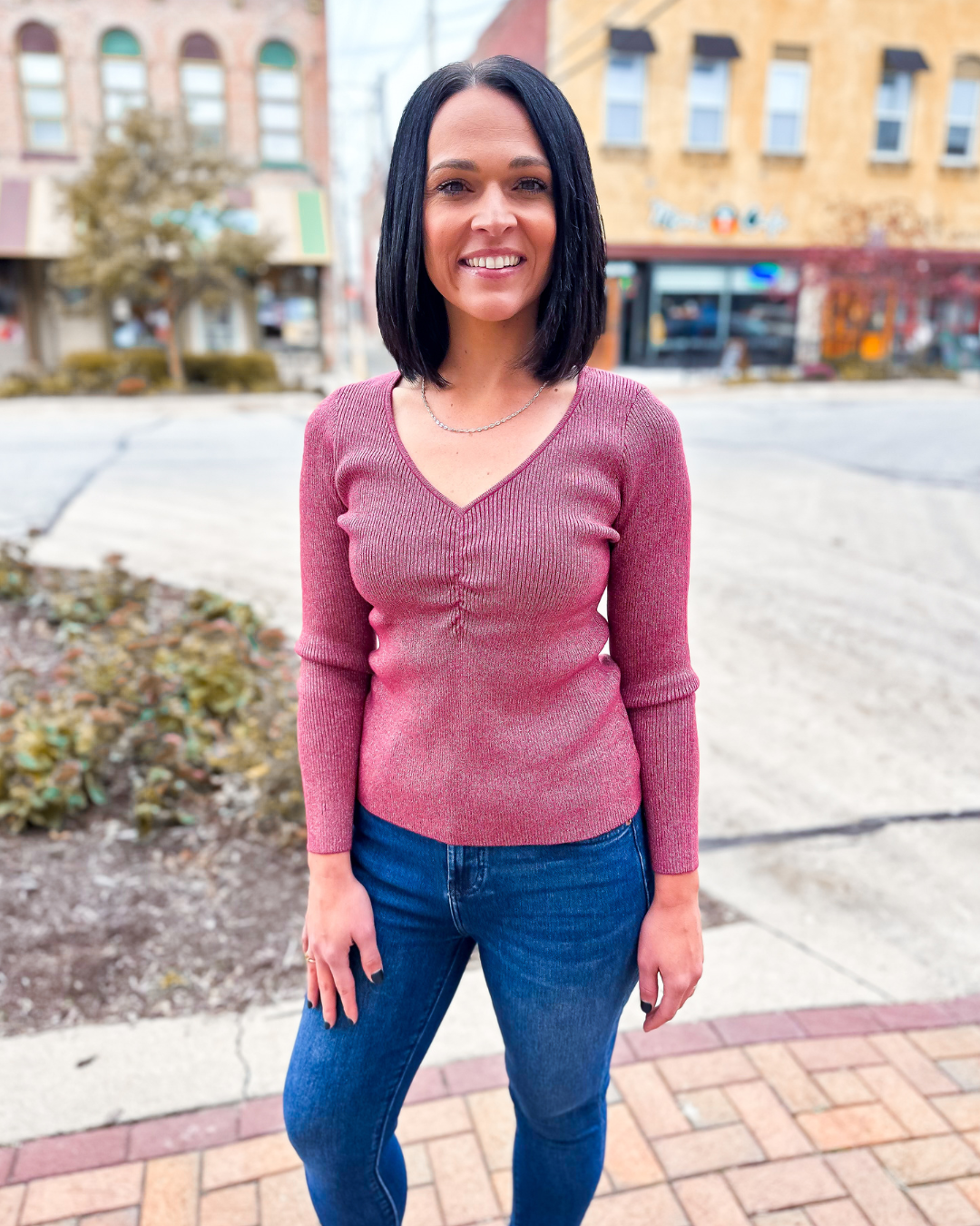 The Everlee Top in Cranberry