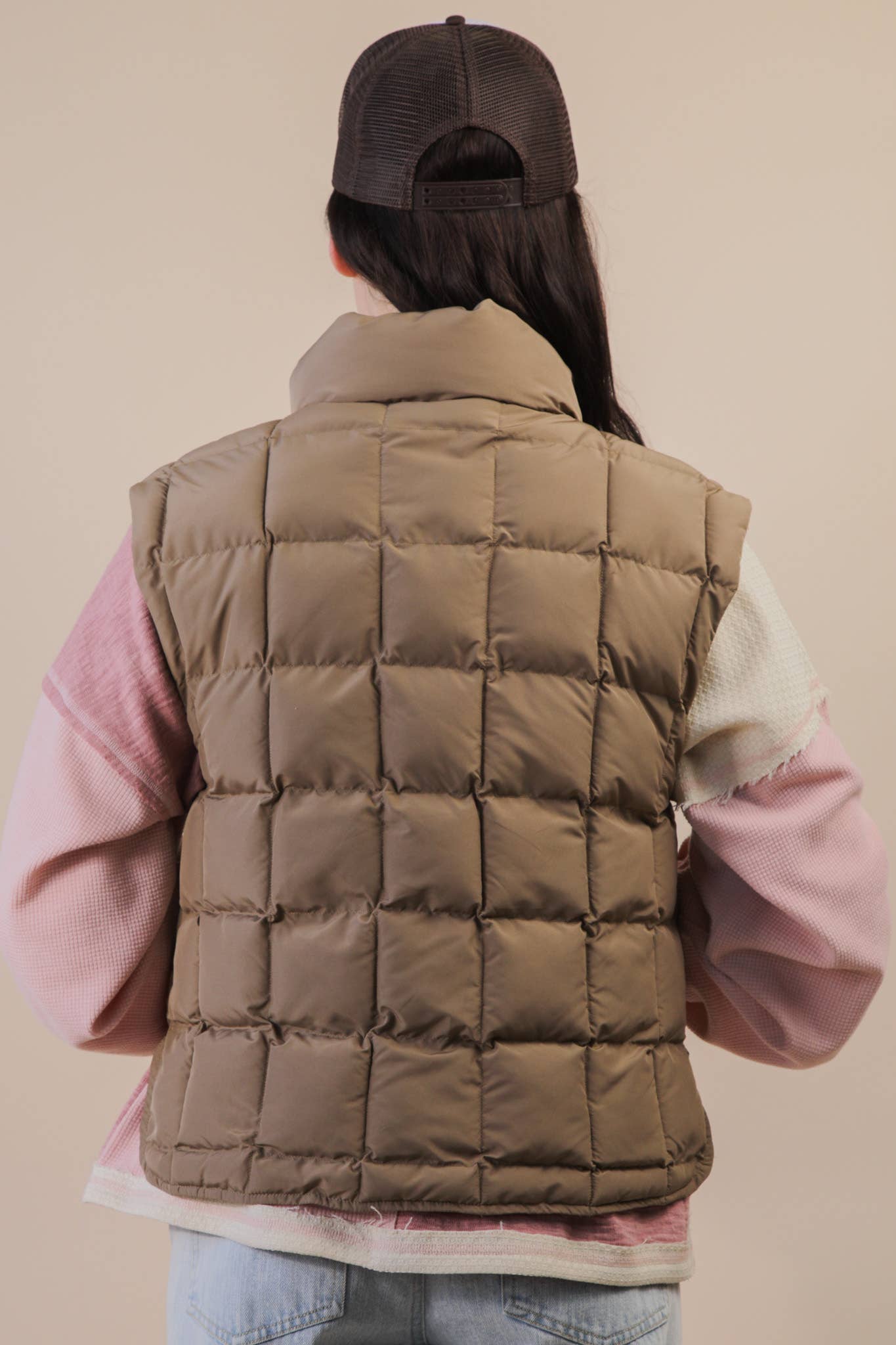 Puffer Vest in Mocha