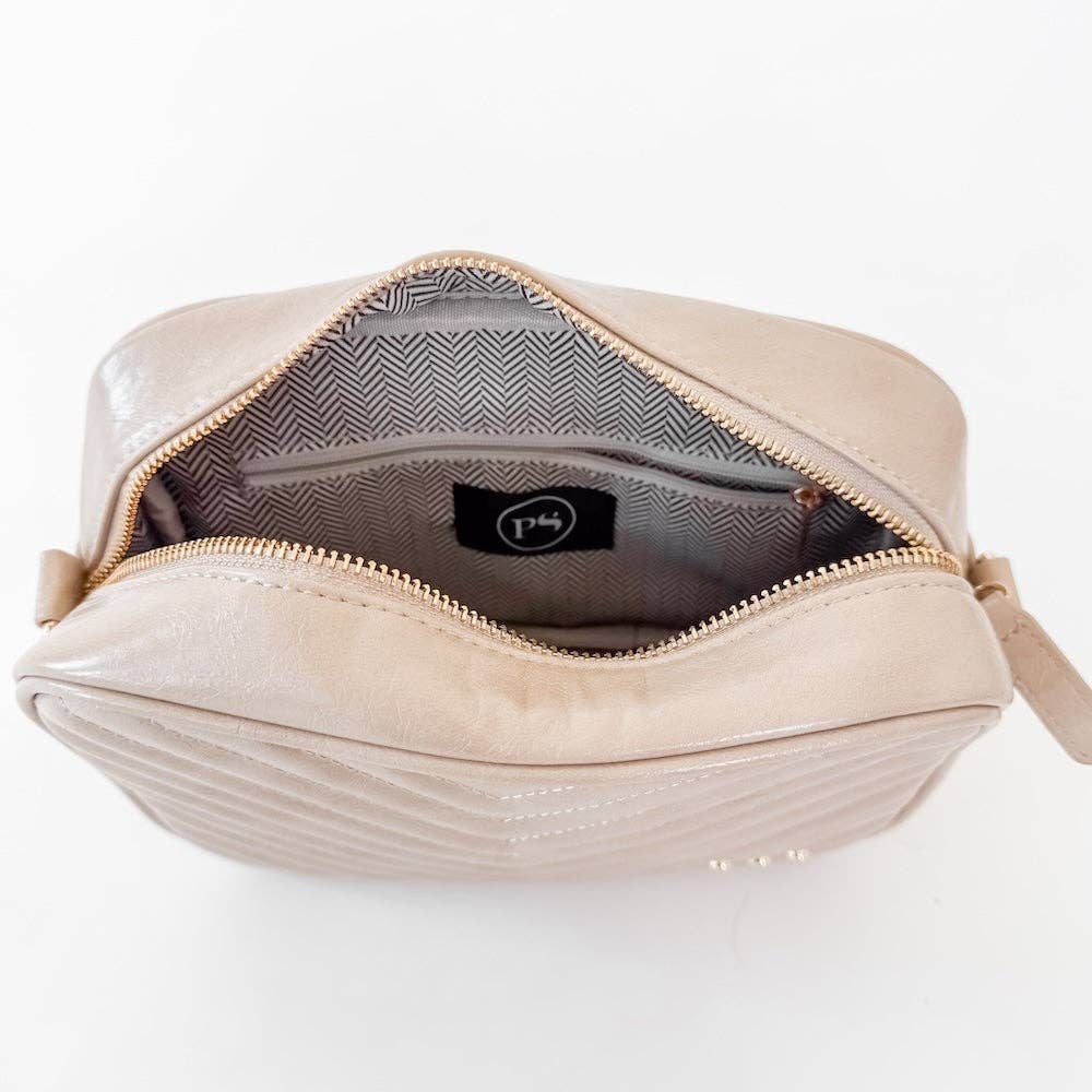 Coco Quilted Camera Crossbody Bag in Black