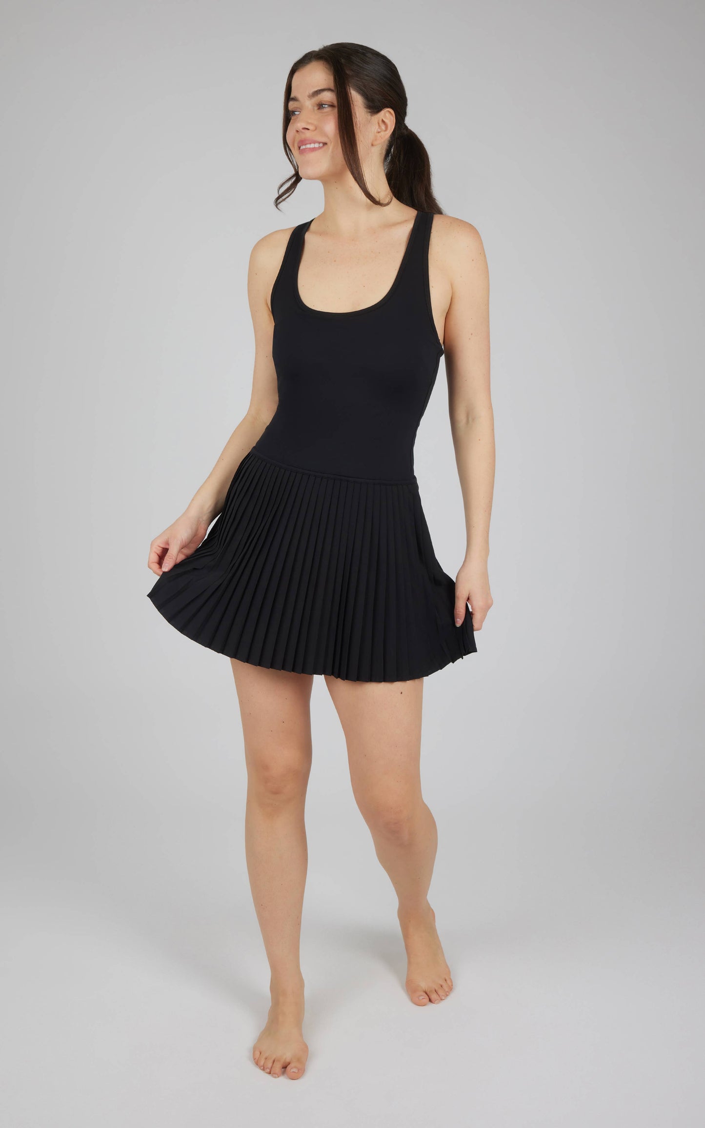 Racer Back Golf & Tennis Dress in Black