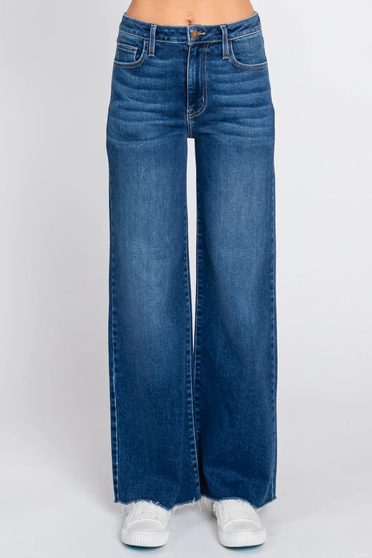 Paola A-Line Scissor Hem Wide Leg Jean by Letter to Juliet