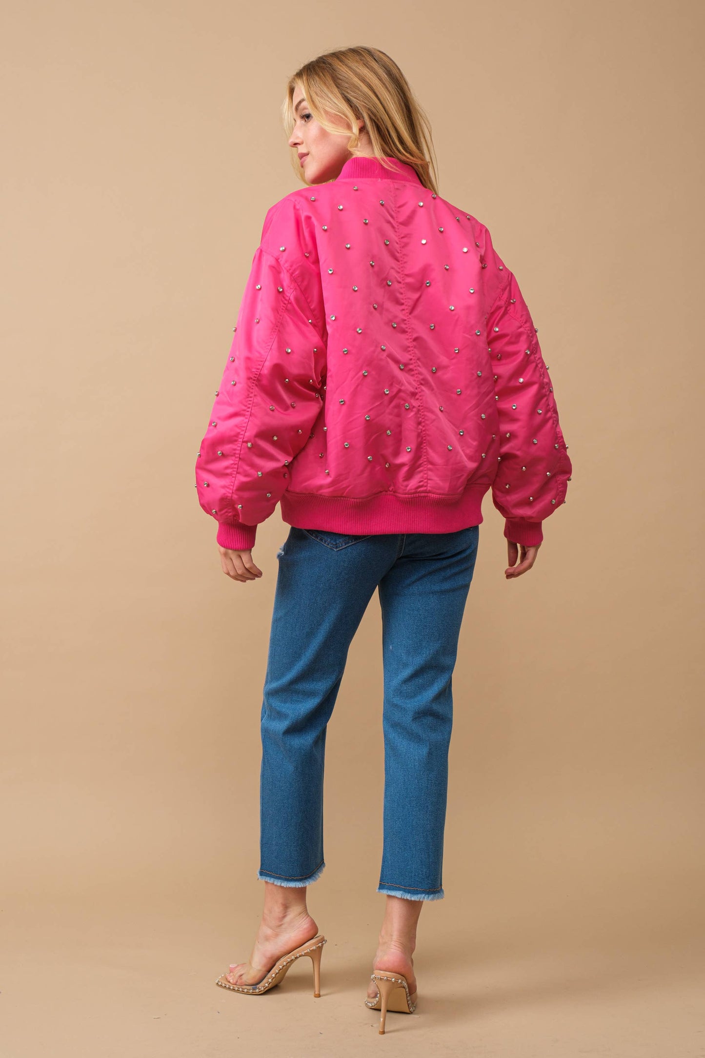 Ivy Bomber Jacket in Hot Pink