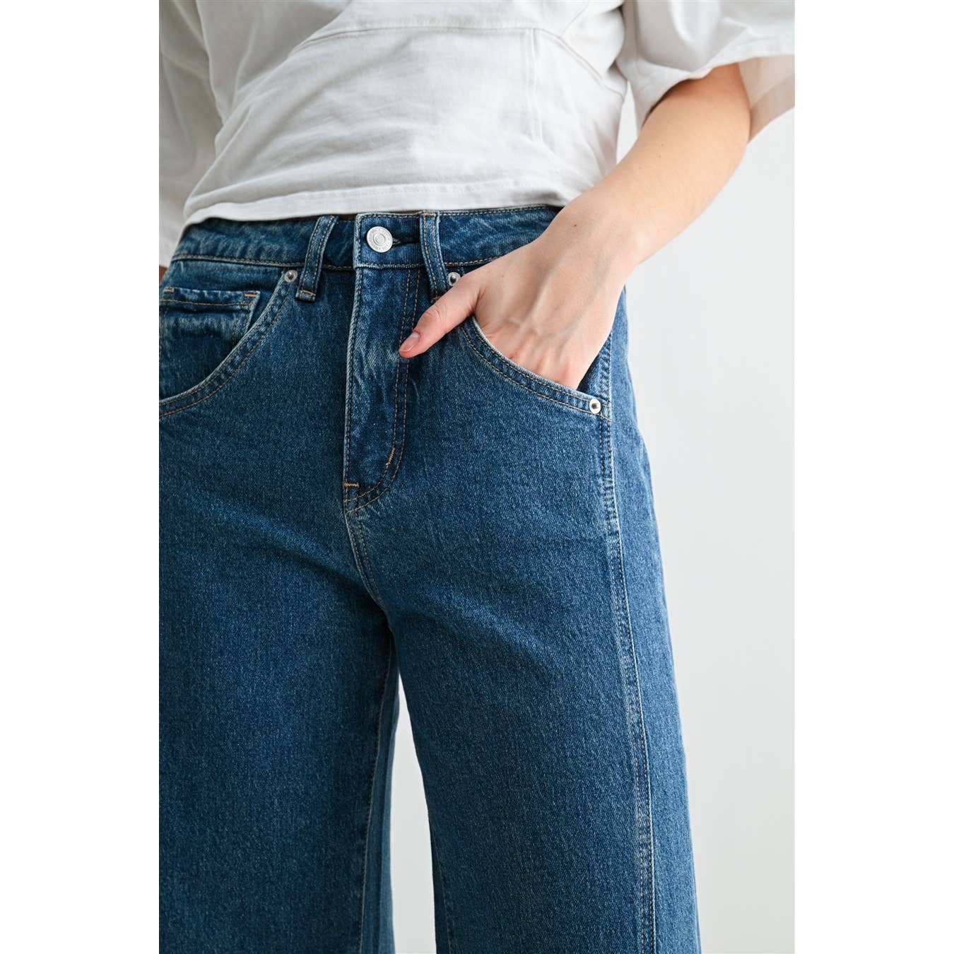High Rise Wide Leg Side Panel Denim by Mica Denim