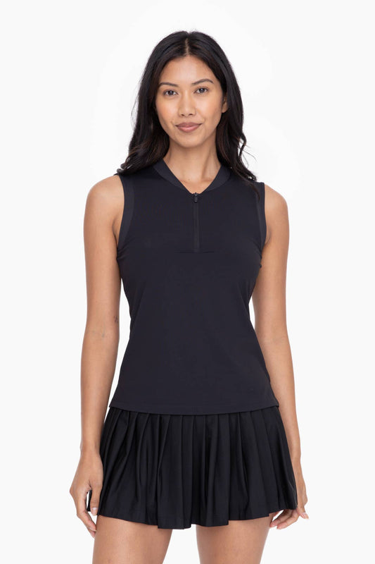  Half Zip Mandarin Collar Active Top: