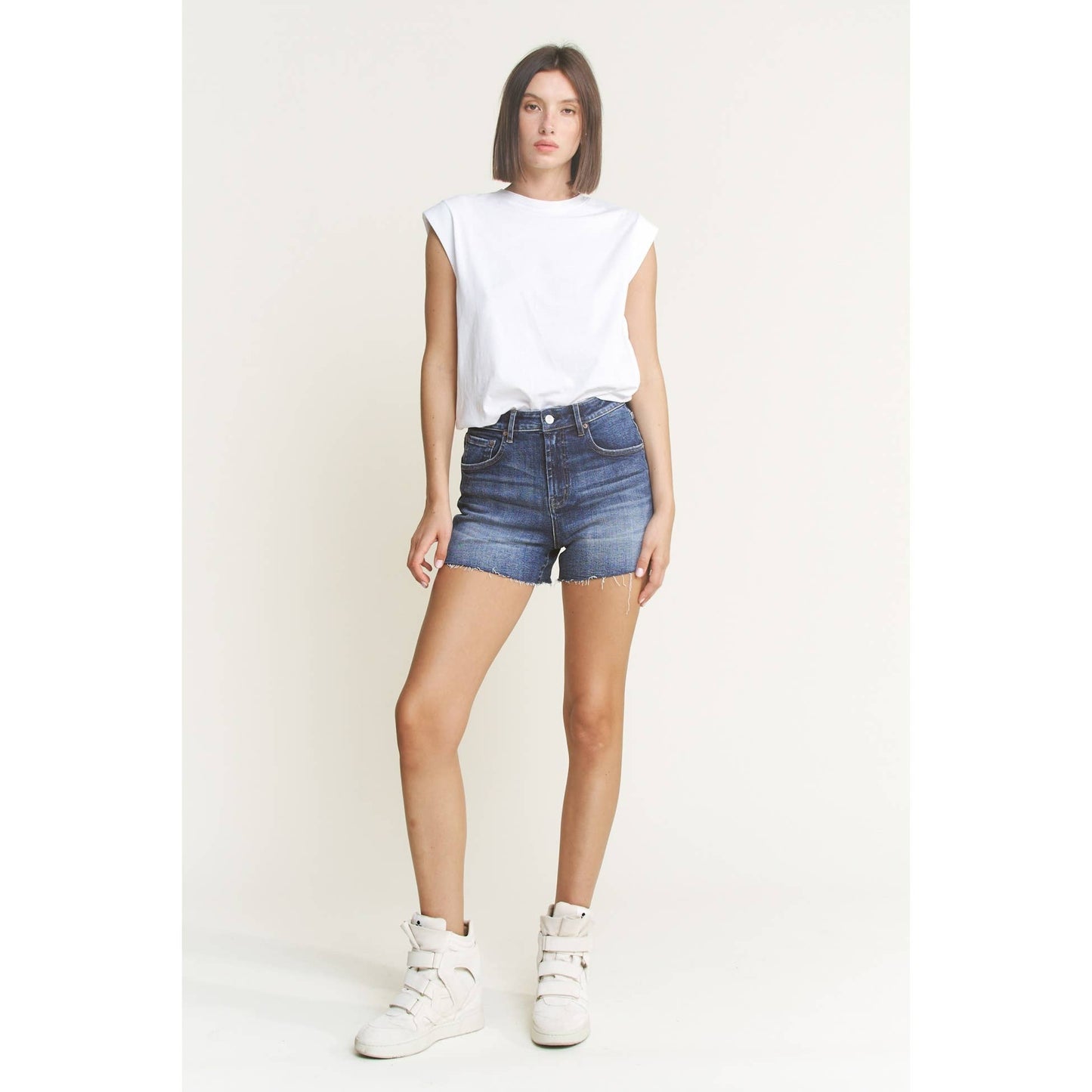 High Rise Shorts by Mica Denim