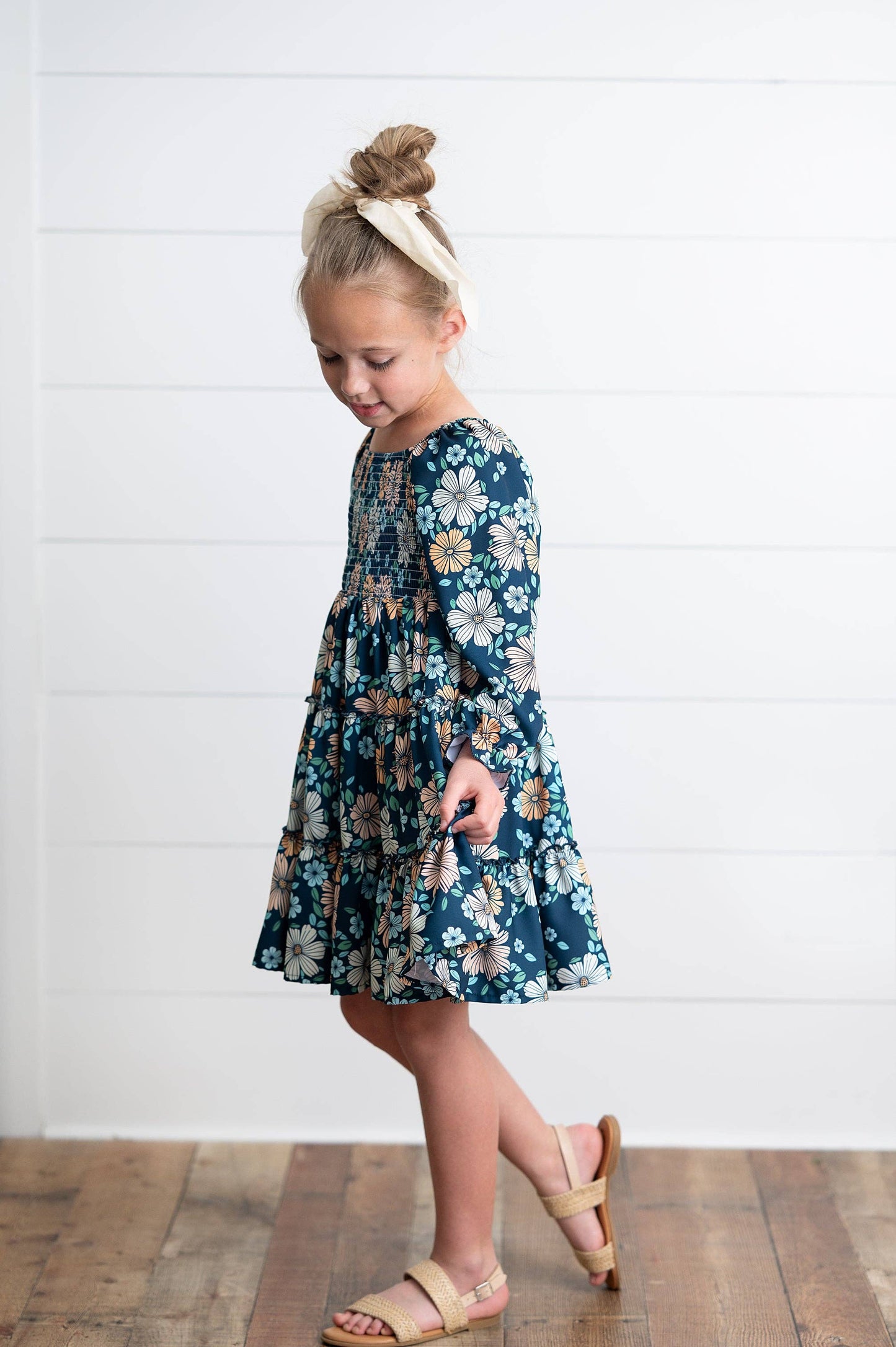 Girls Grace Floral Tiered Dress by Oopsie Daisy