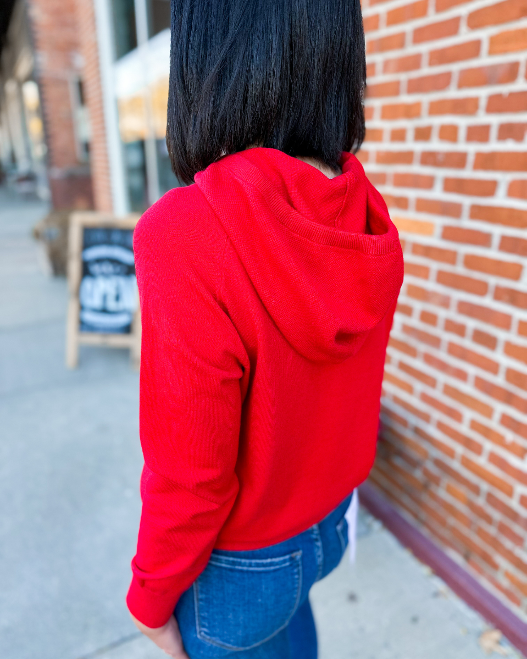 Holly Cranberry Hooded Sweater