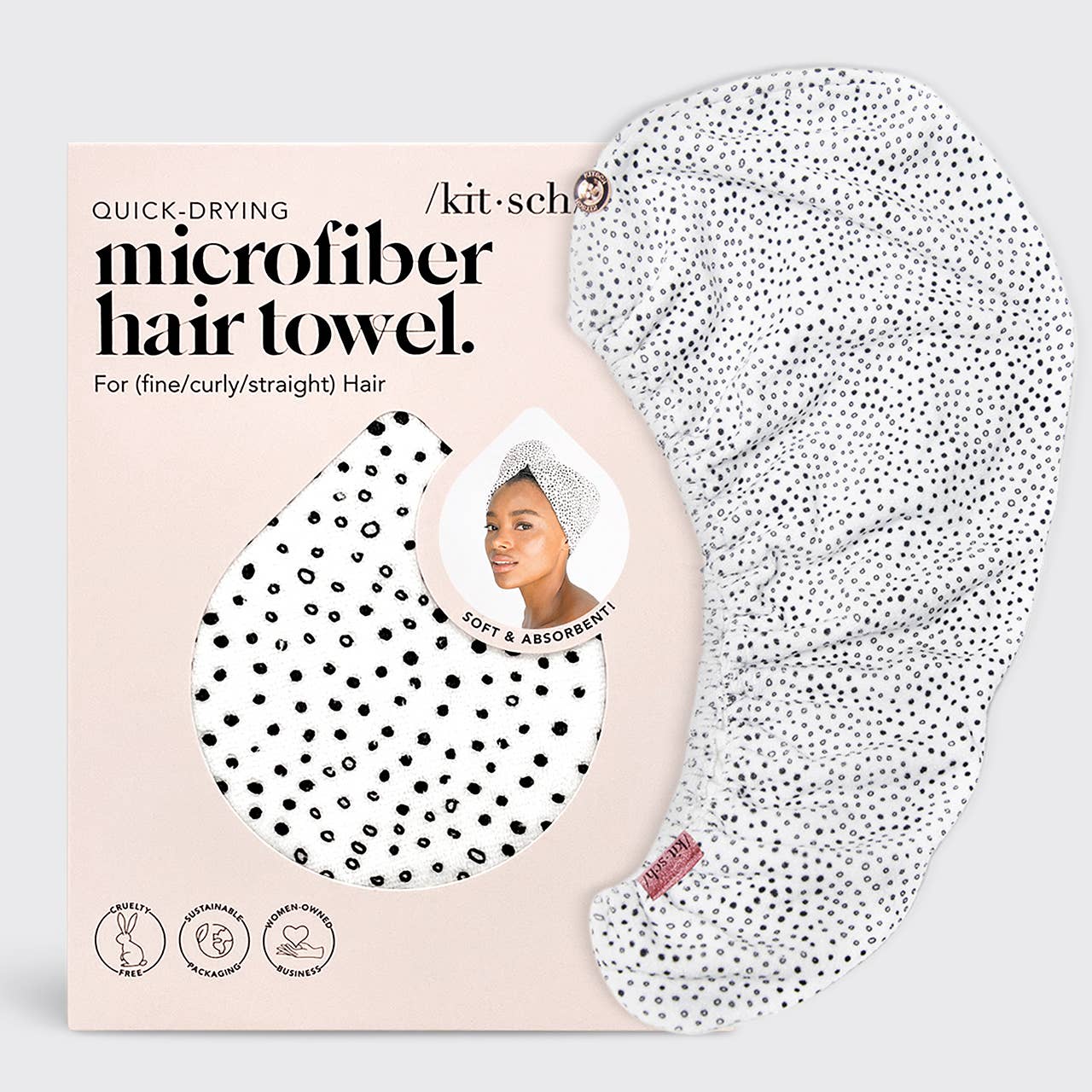Quick Dry Hair Towel - Micro Dot by KITSCH
