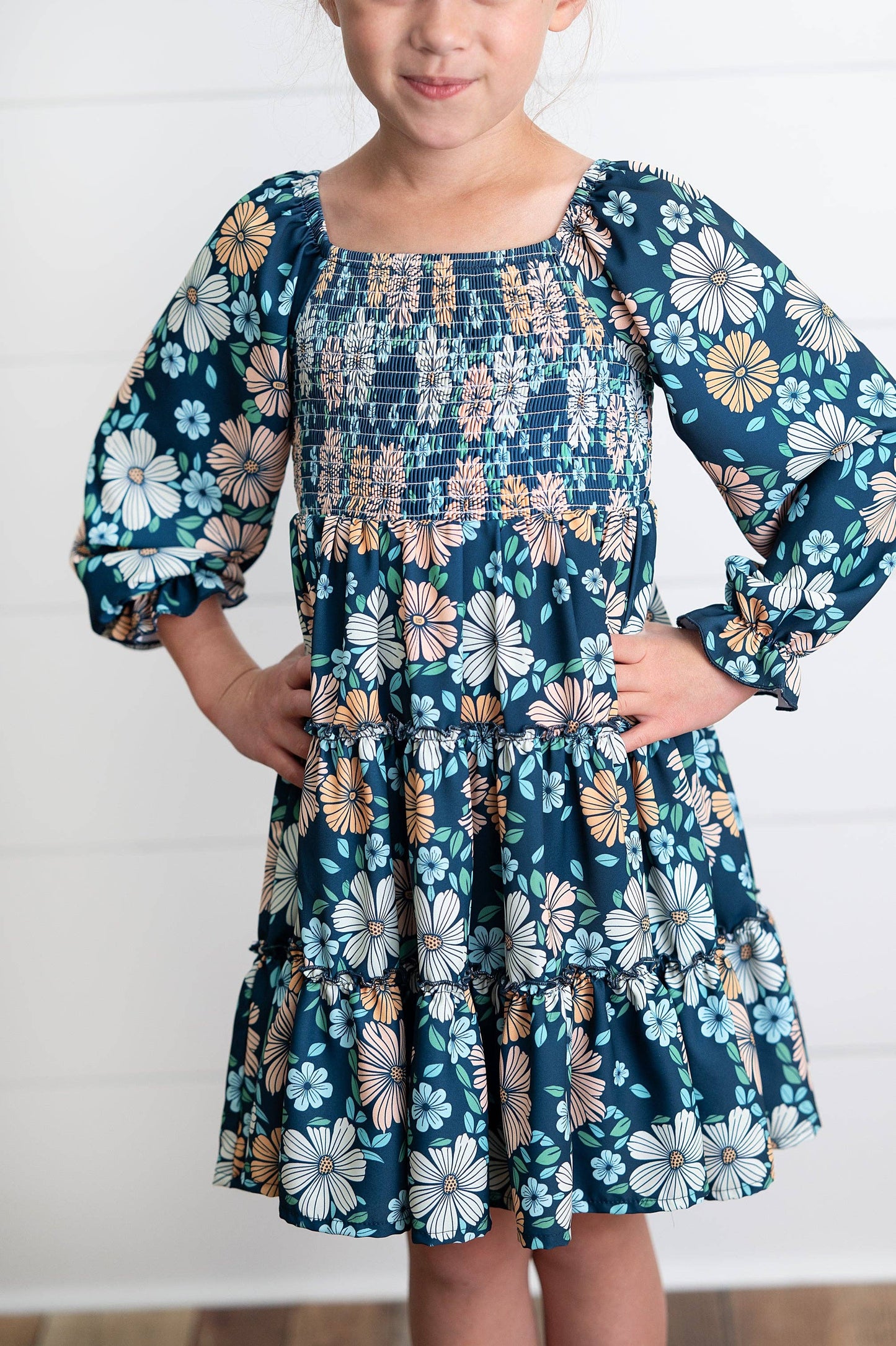 Girls Grace Floral Tiered Dress by Oopsie Daisy