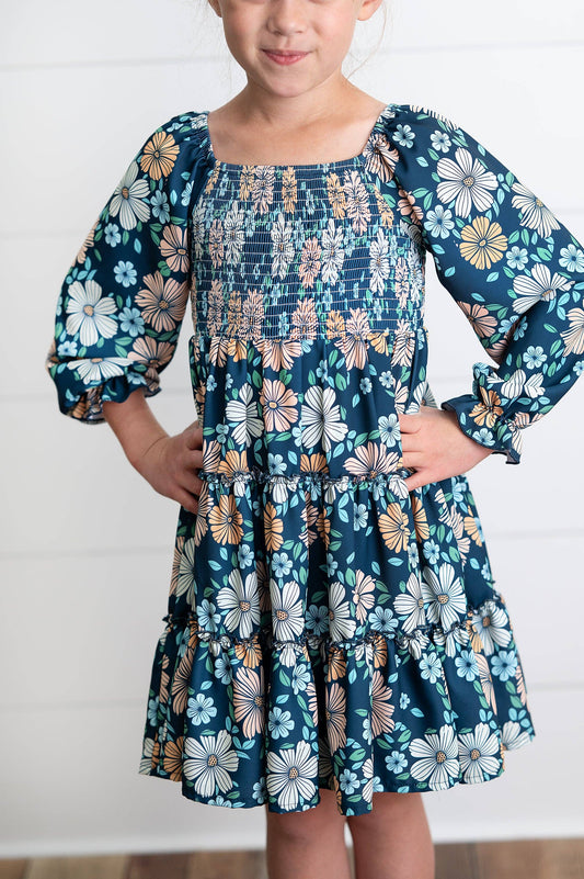 Girls Grace Floral Tiered Dress by Oopsie Daisy