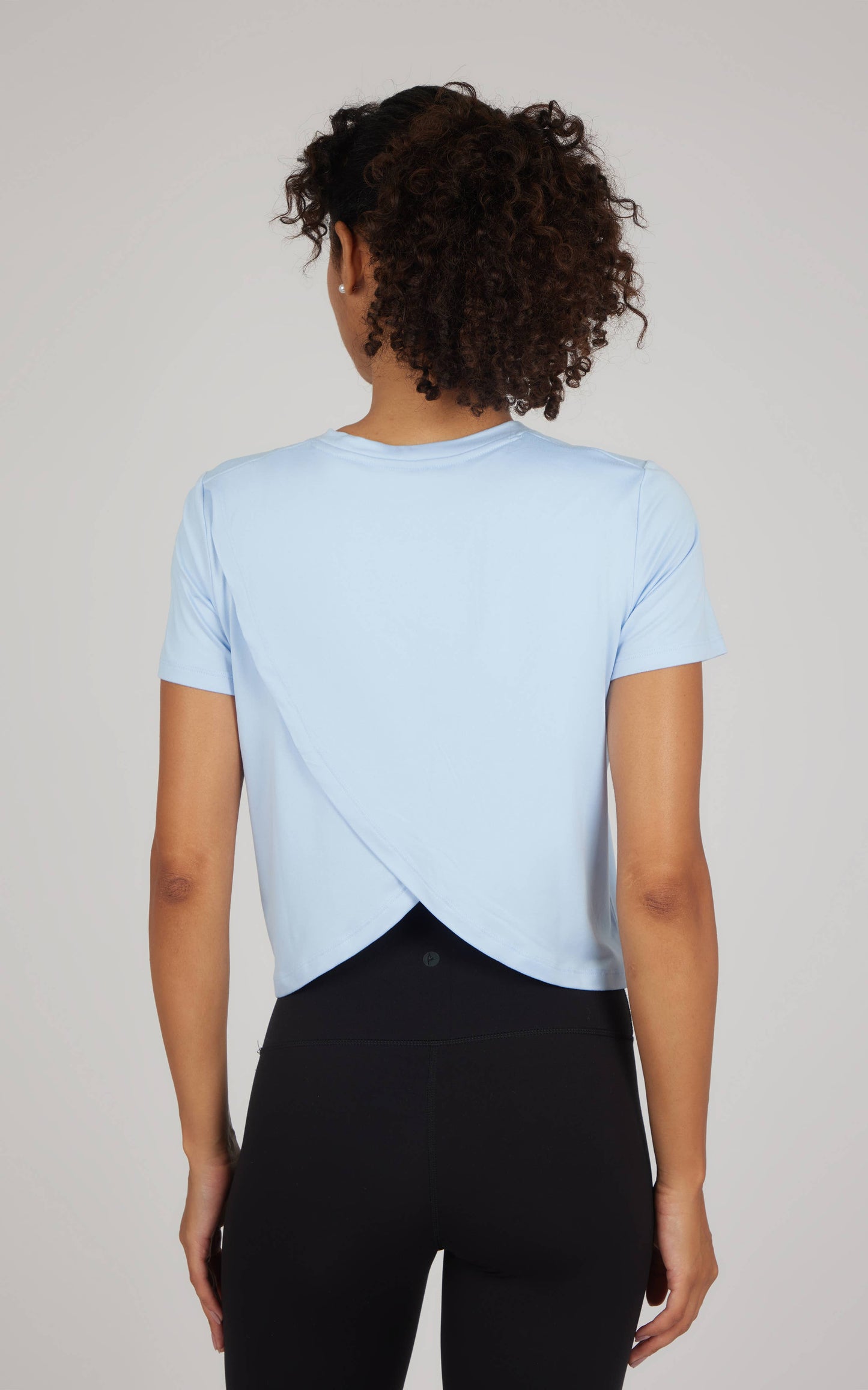 Super Soft Short Sleeve Tee with Tulip Back in blue by 90 Degree by Reflex