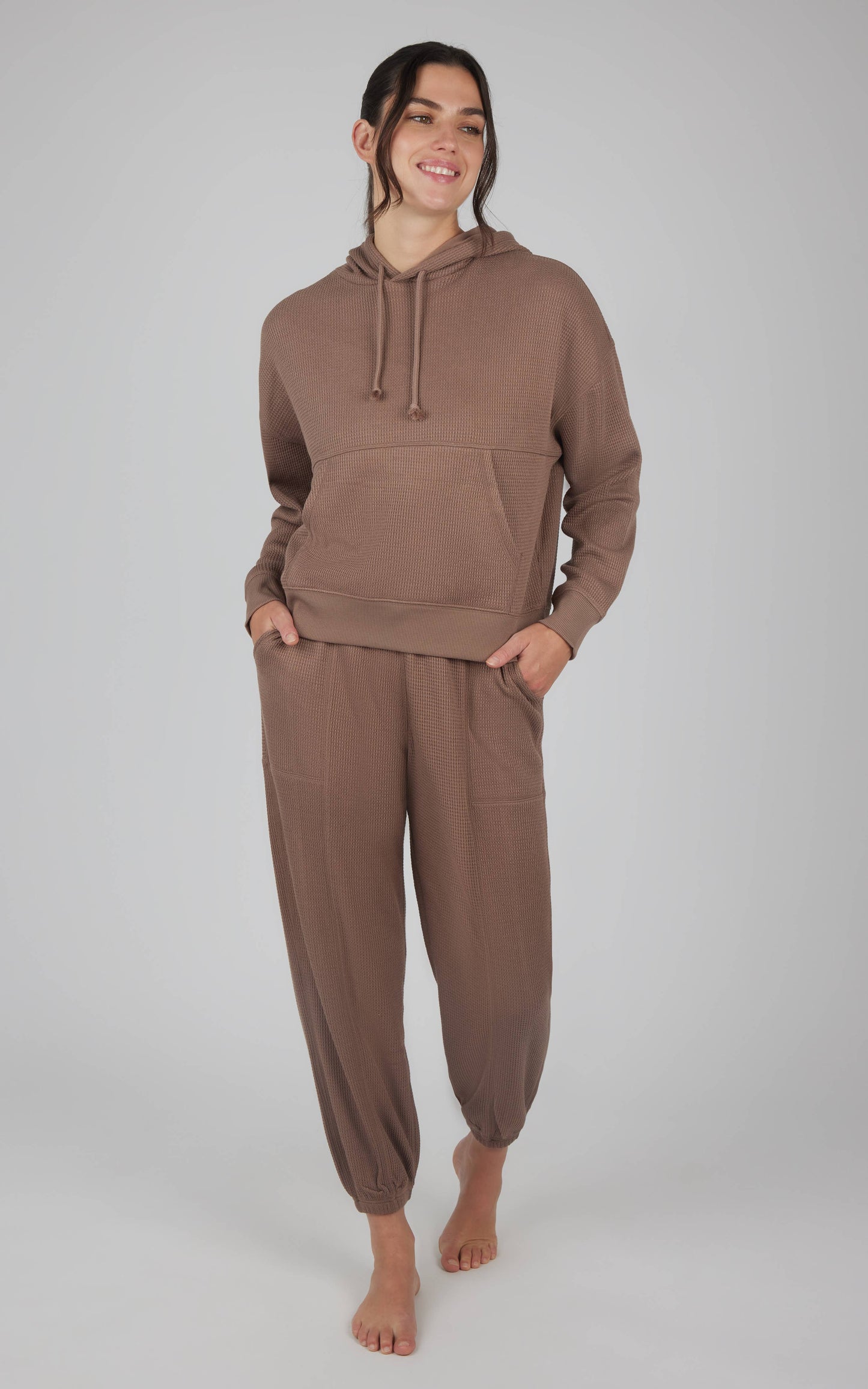 Brushed Inside Waffle Pullover Hoodie in Leafless Tree by 90 Degree by Reflex