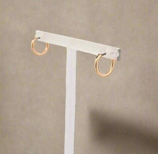 Classic Everyday Mini Latch Huggie Earrings: GOLD