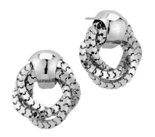 Alivia Chain Metal Link Knot Post Back: Silver