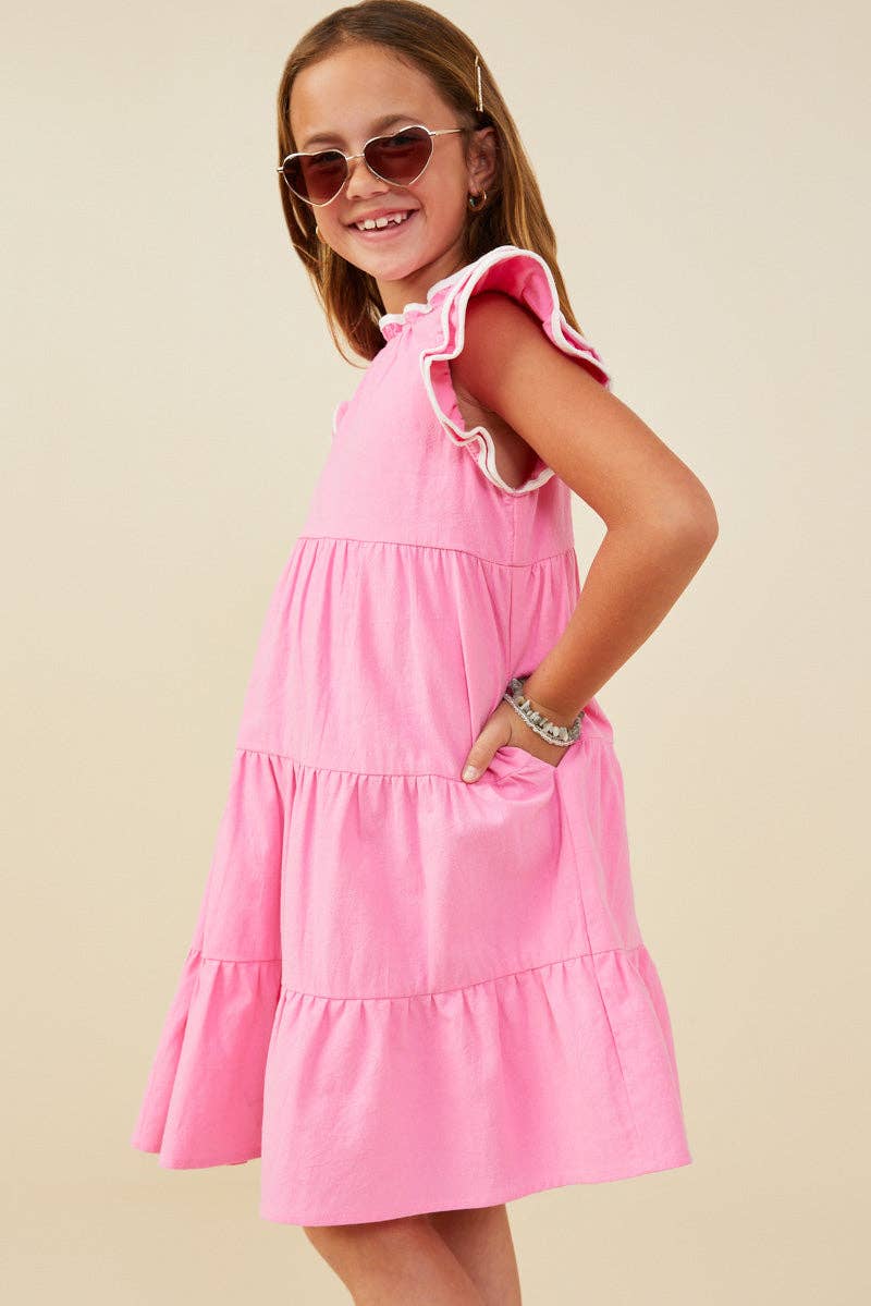 Girls Ruffle Dress in Blue