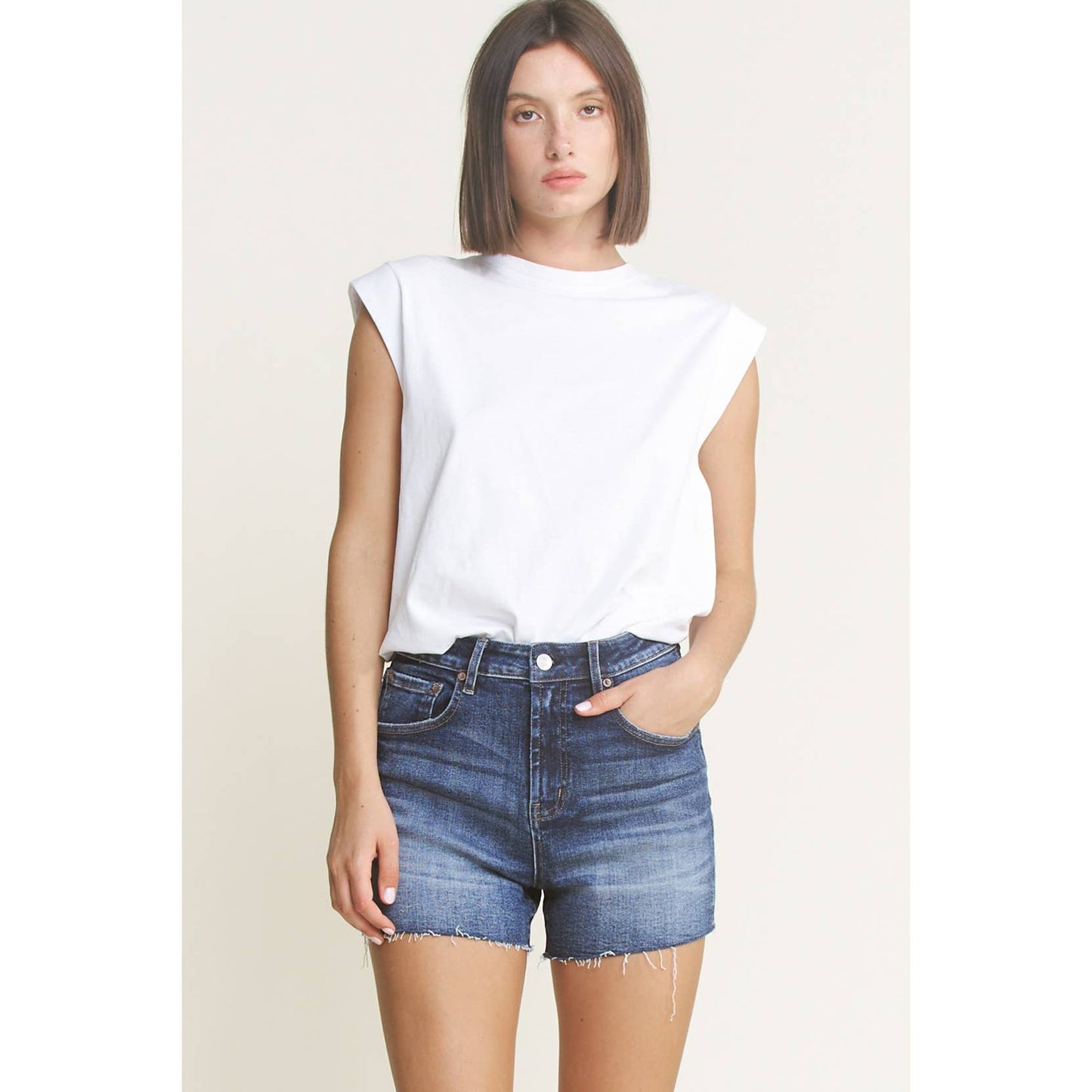 High Rise Shorts by Mica Denim