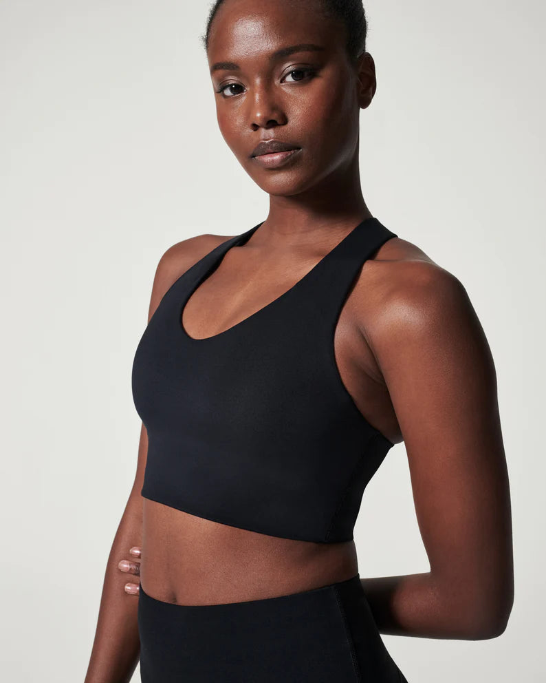 Spanx - Longline Medium Impact Sports Bra in Very Black