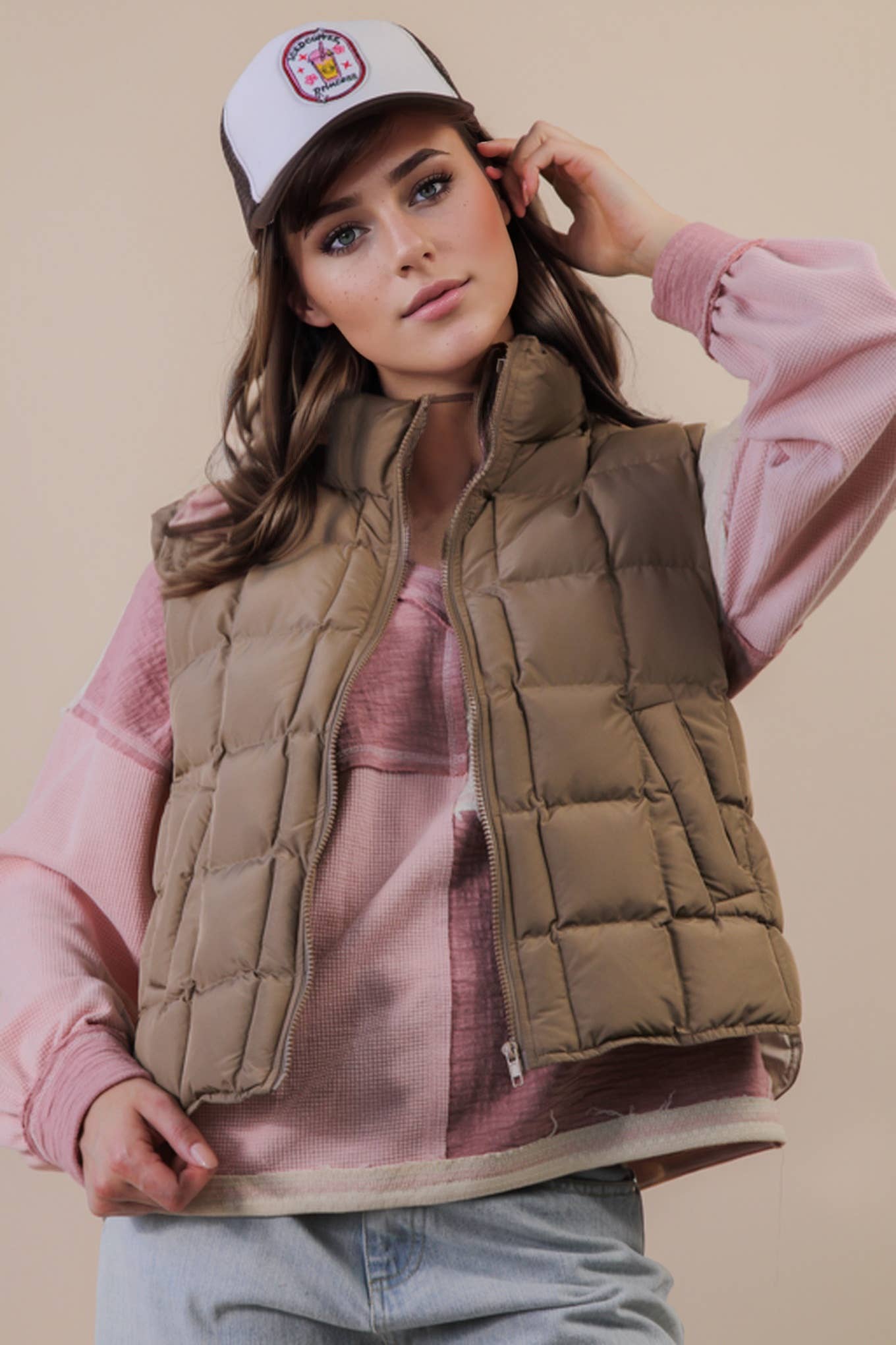 Puffer Vest in Mocha