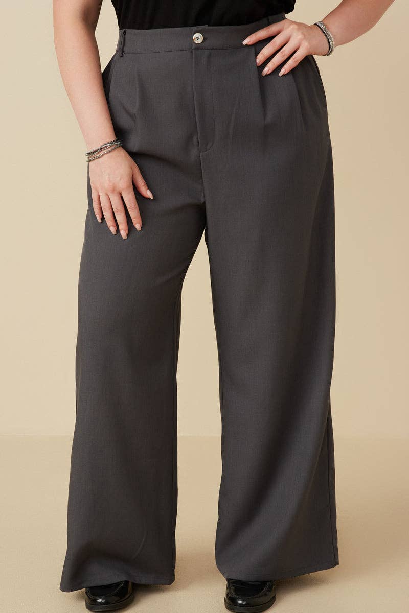 Wide Leg Trousers in Charcoal
