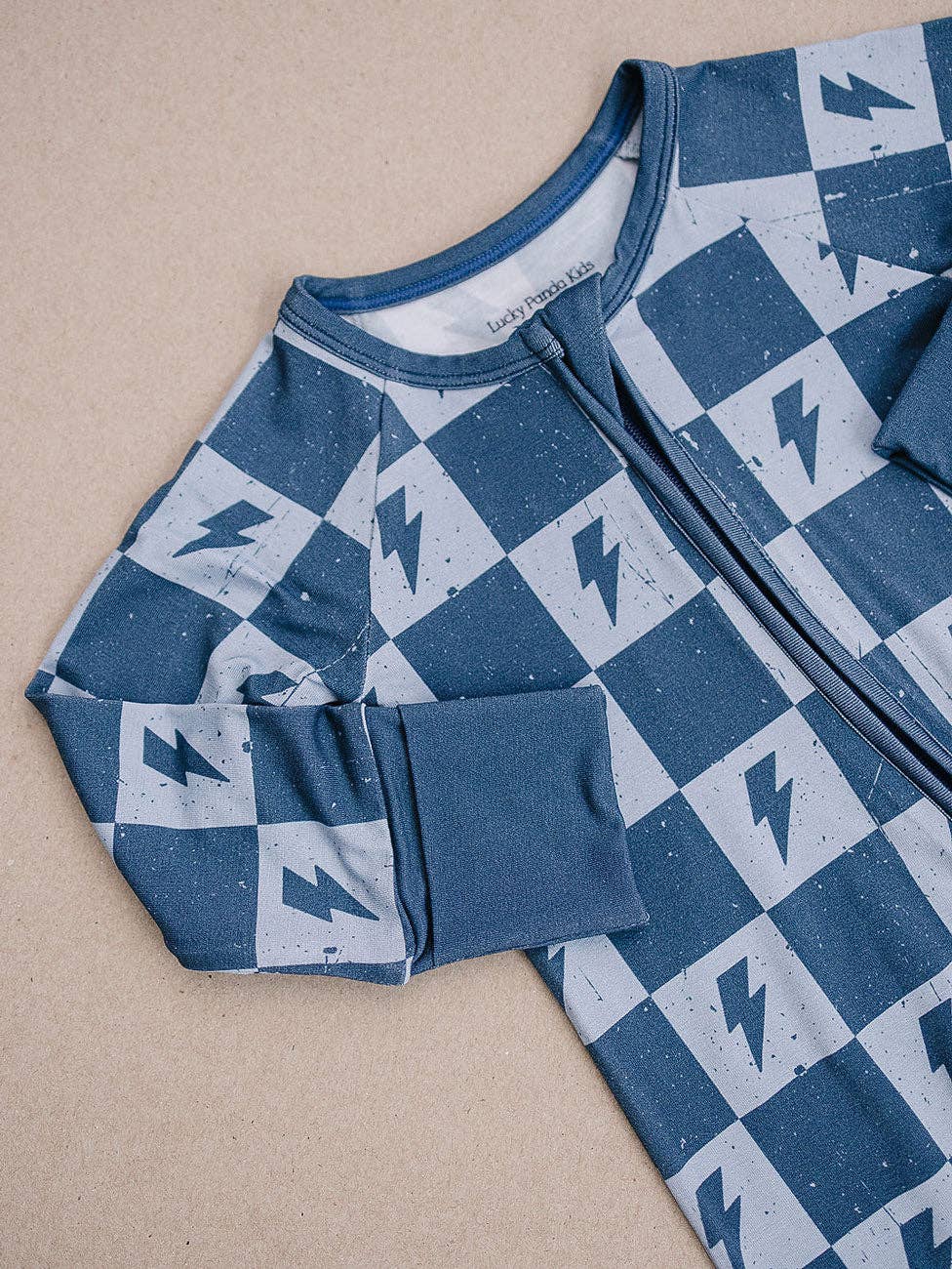 Bamboo Zip Romper in Ocean Bolts