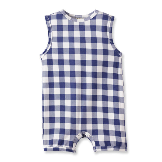 Picnic Plaid Soft Bamboo Sleeveless Romper