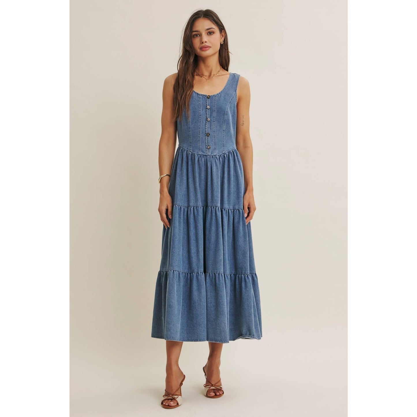 Denim Tiered Dress