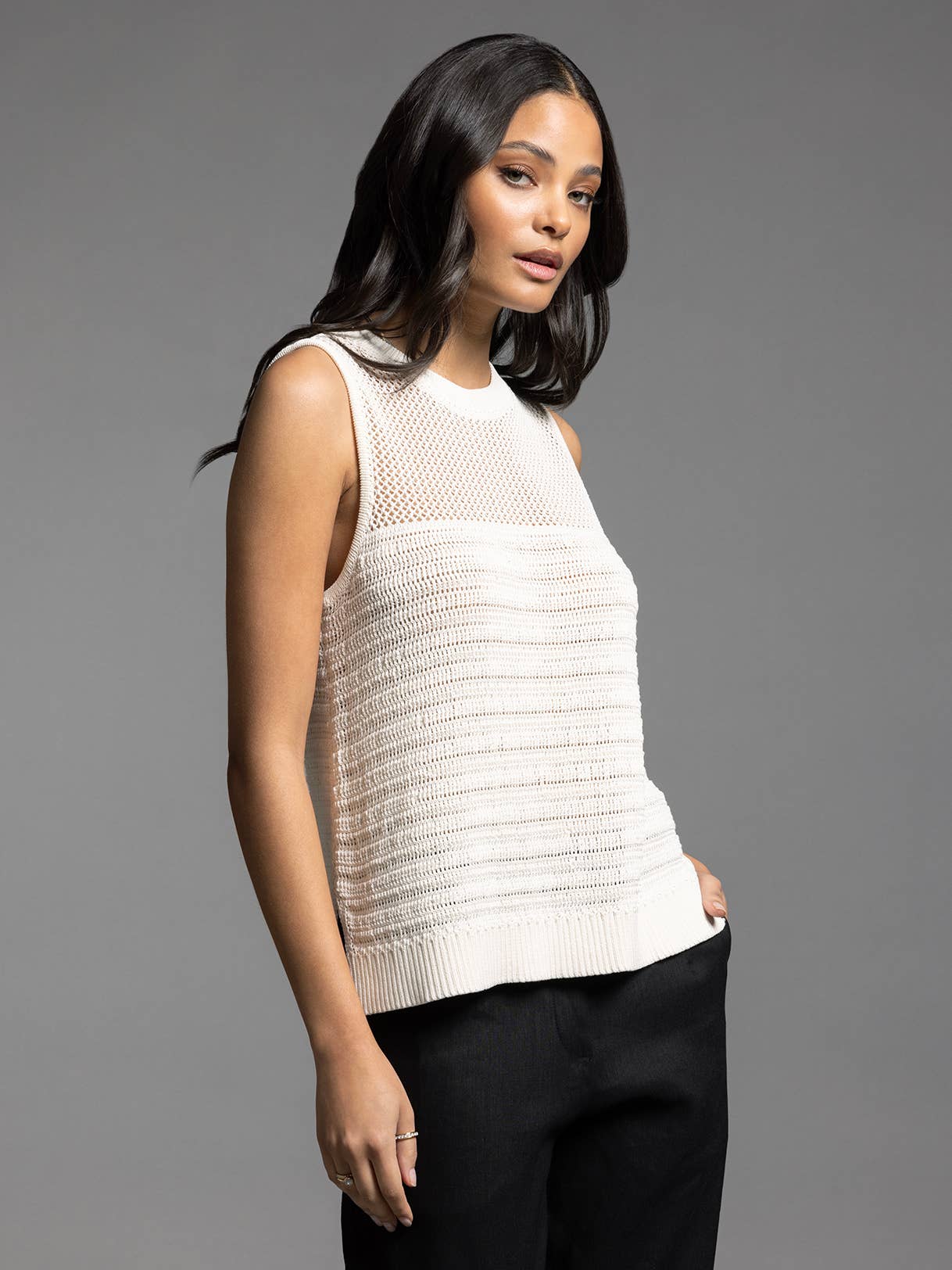 Sayra Tank in Ivory