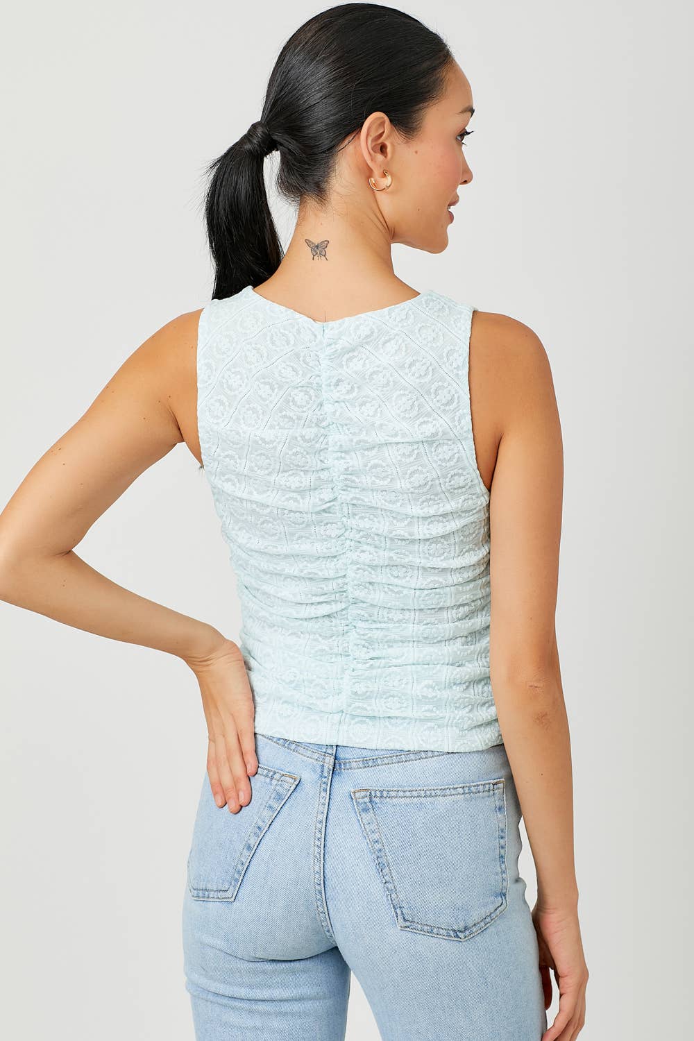 Floral Tank Top in ice Blue