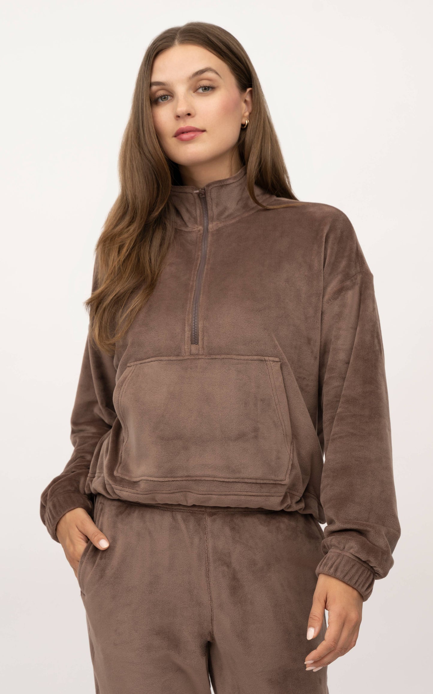 Marissa Double Butter Half Zip Pullover Jogger Set by 90 Degree by Reflex