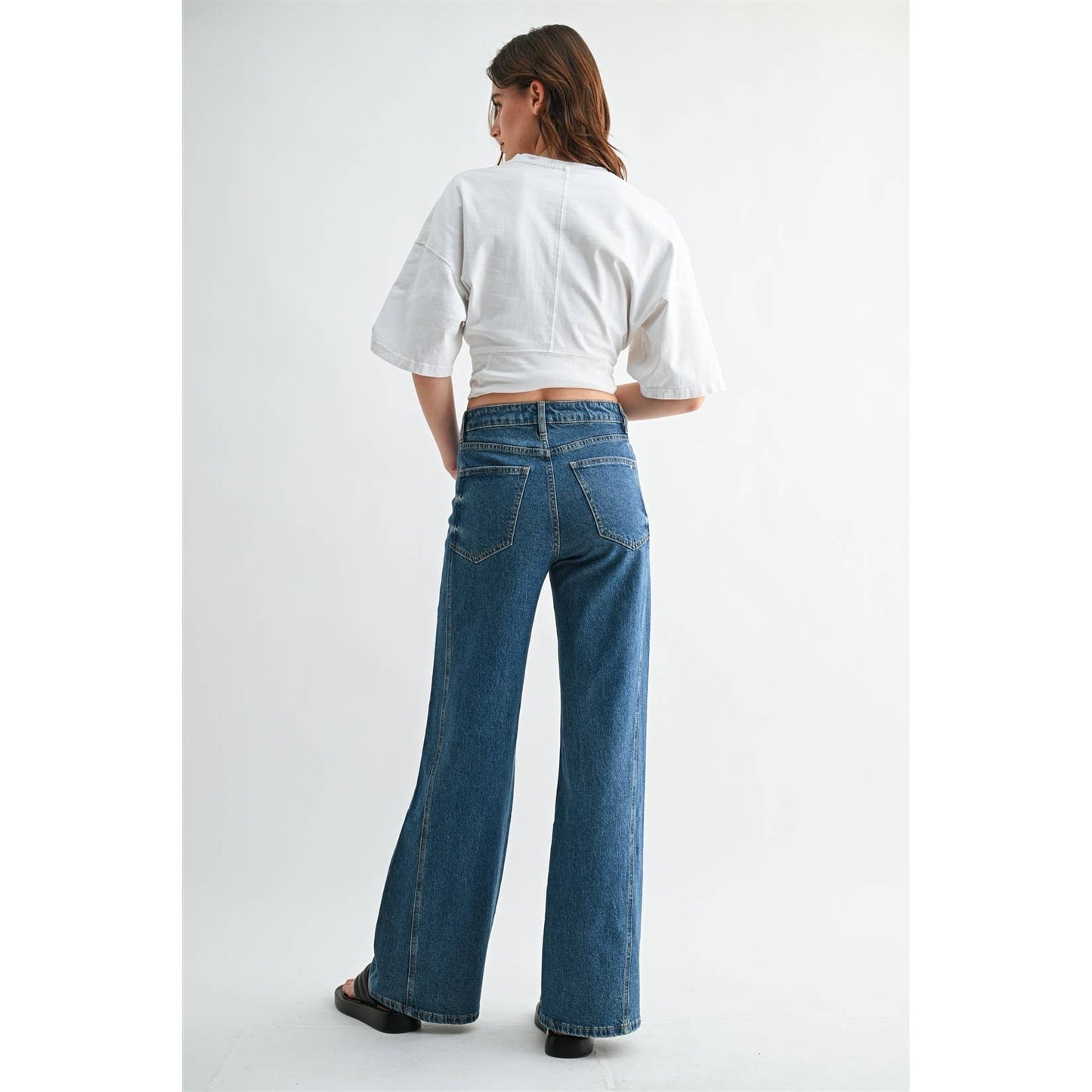 High Rise Wide Leg Side Panel Denim by Mica Denim