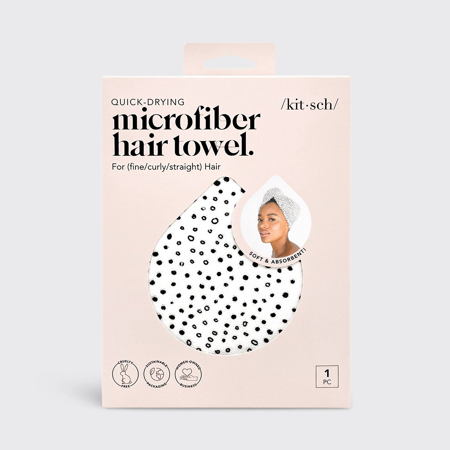 Quick Dry Hair Towel - Micro Dot by KITSCH