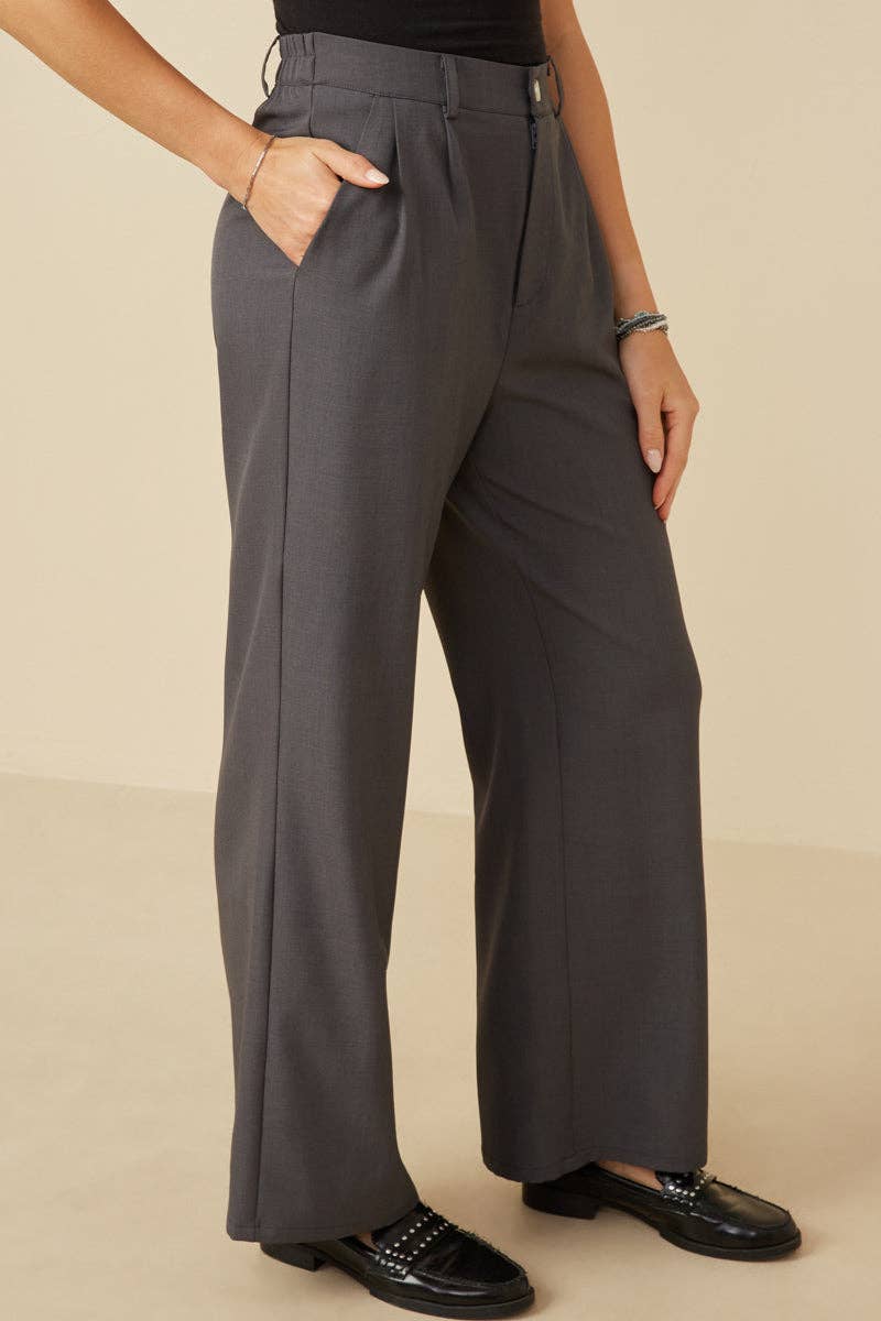 Wide Leg Trousers in Charcoal