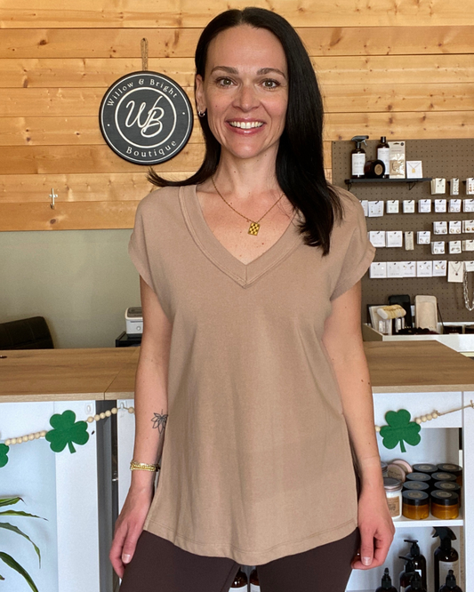 On The Weekends Top in Iced Coffee by Z Supply
