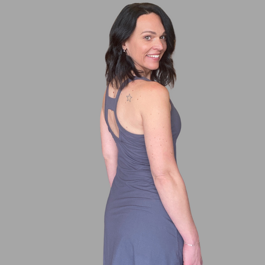 tennis romper dress in gray grey