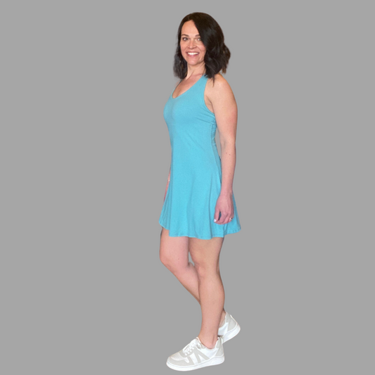 Tennis Romper Dress in Tidal Wave Blue 