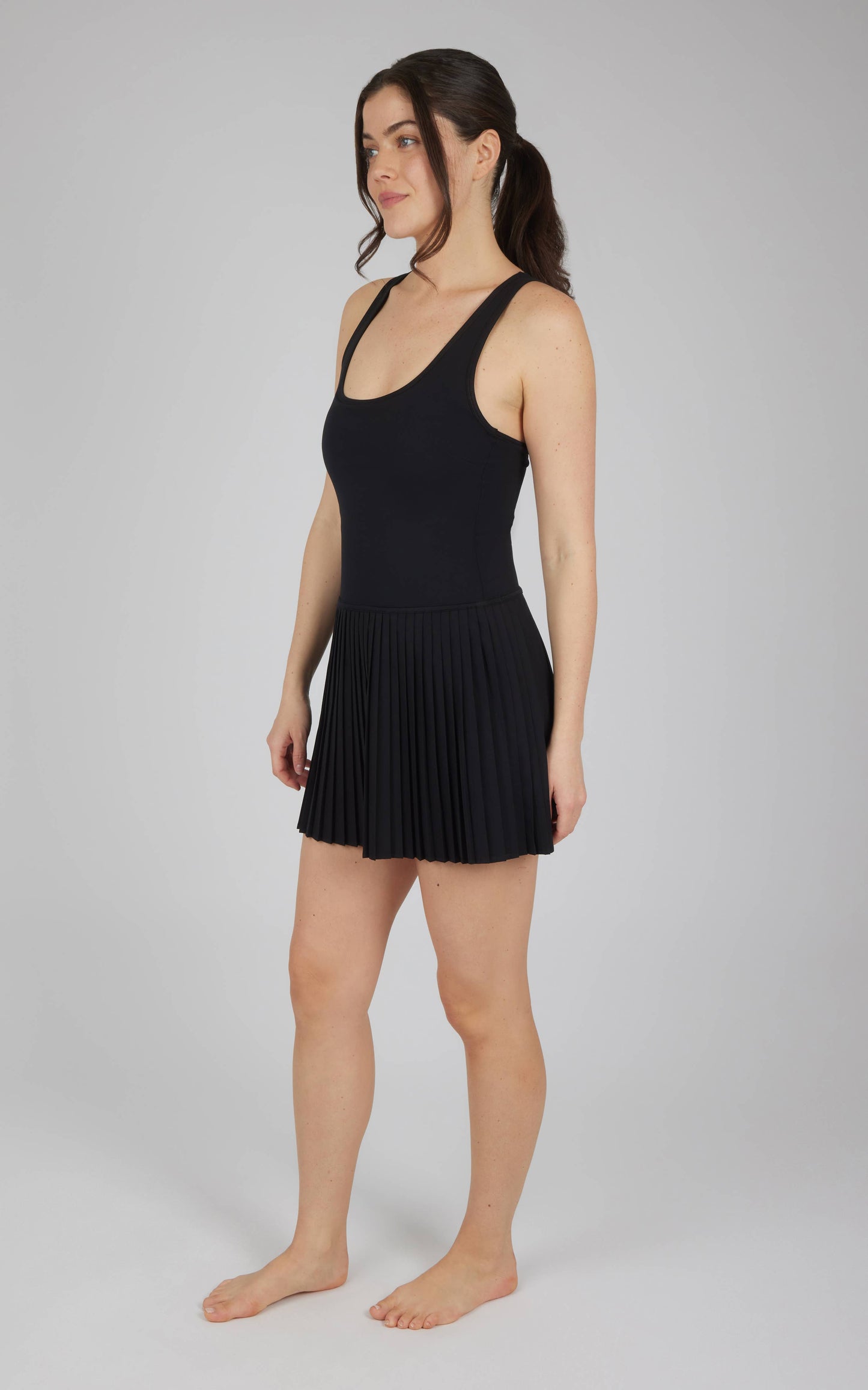 Racer Back Golf & Tennis Dress in Black
